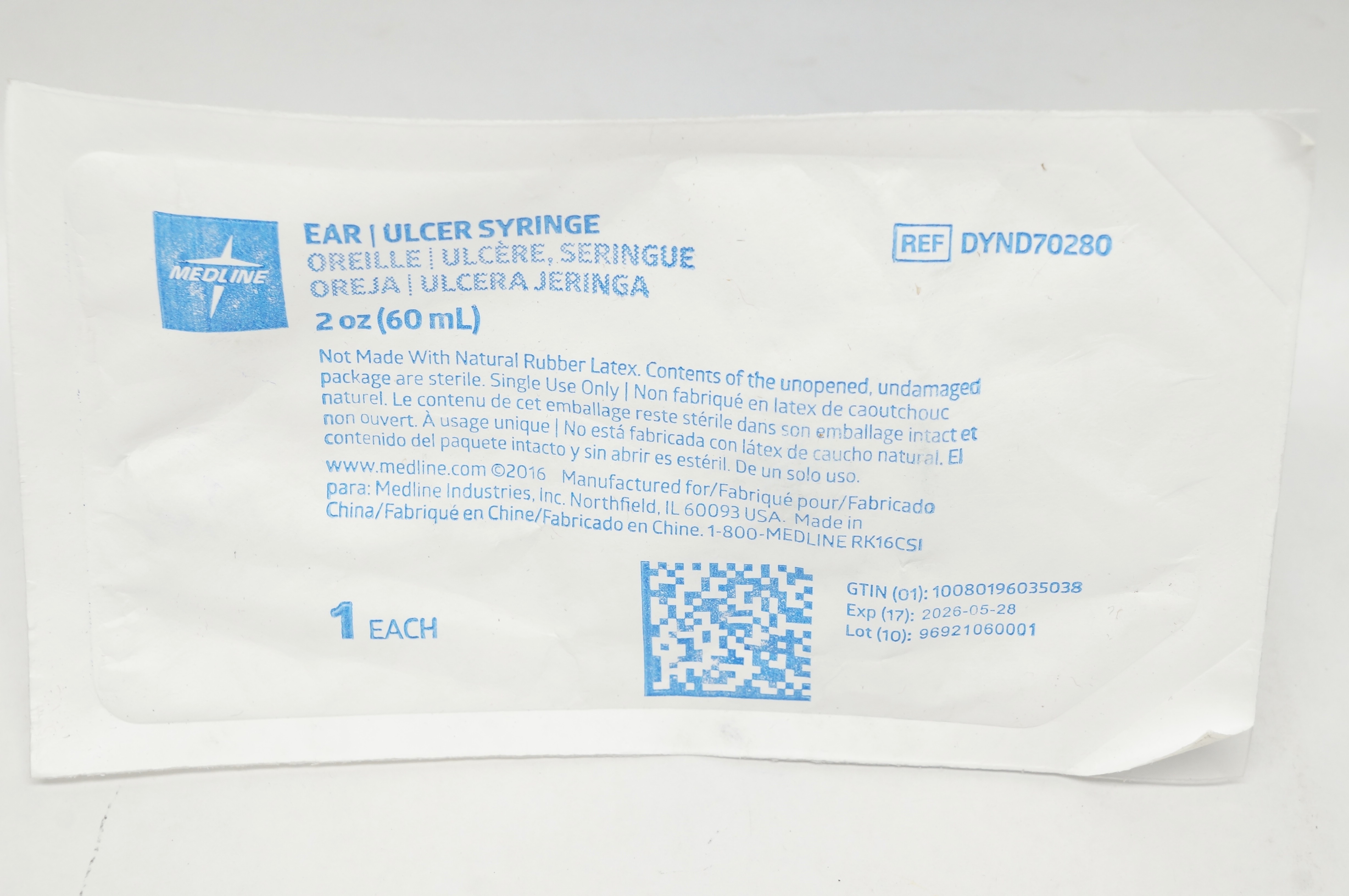 Medline DYND70280 Ear Ulcer Syringe 2oz