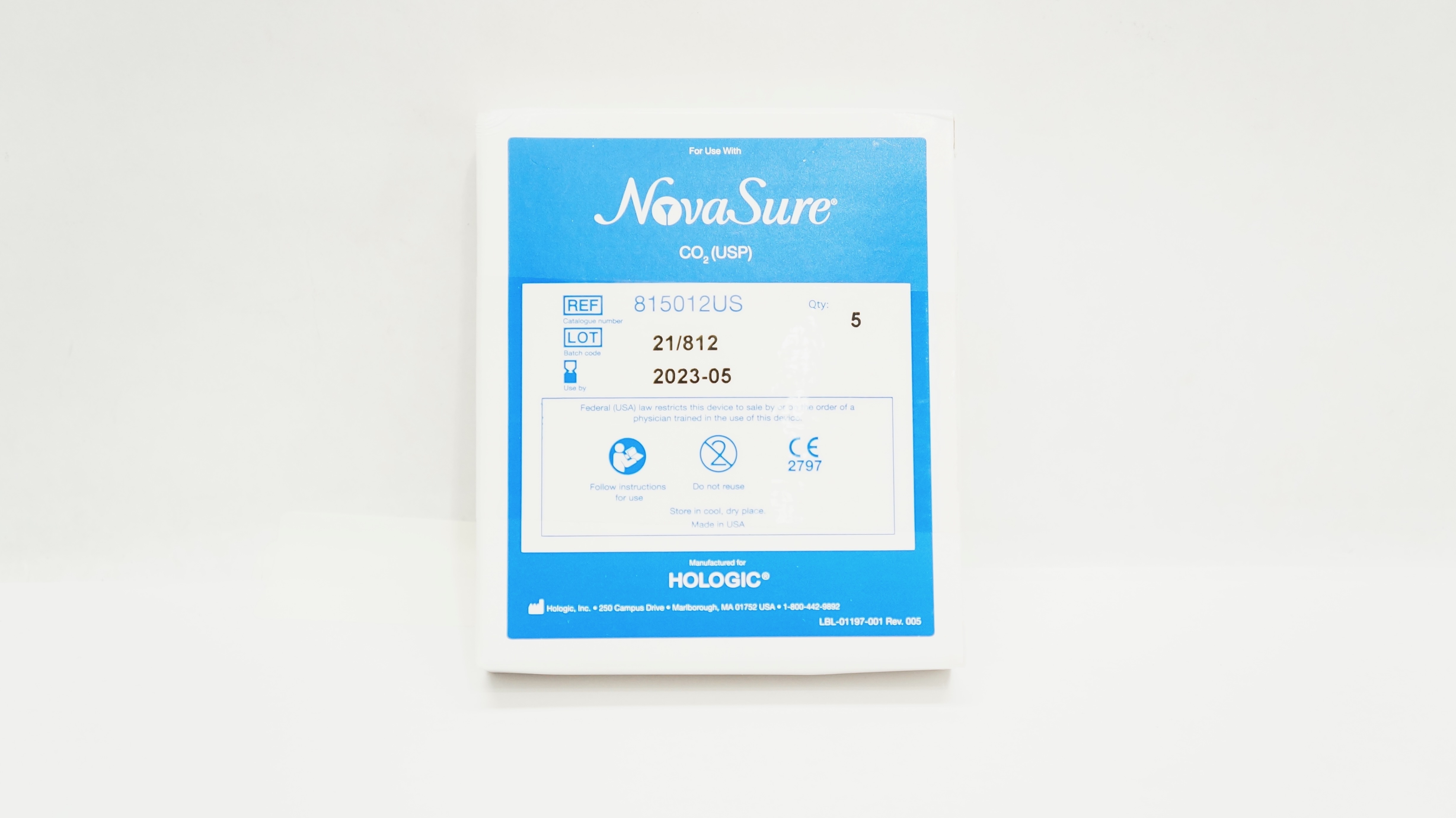 Hologic 815012US Nova Sure CO2 (USP) (x) - Box of 5