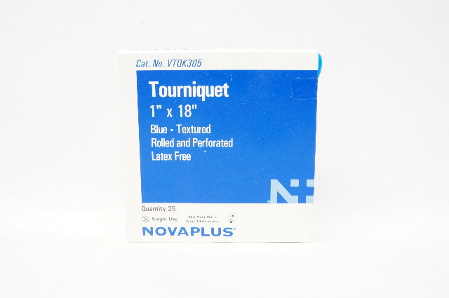 Novaplus VTQK305 Tourniquet Blue Textured 1 x 18 inch - Box of 25