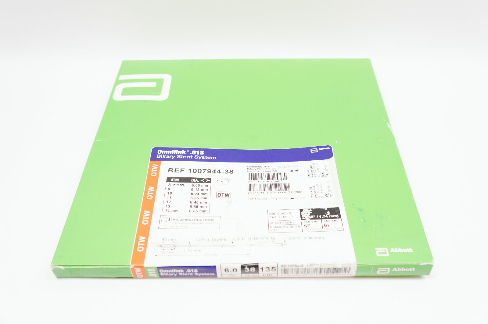 Abbott 1007944-38 Omnilink 0.035 Biliary Stnt System 6.0 x 38mm, 135cm (x)