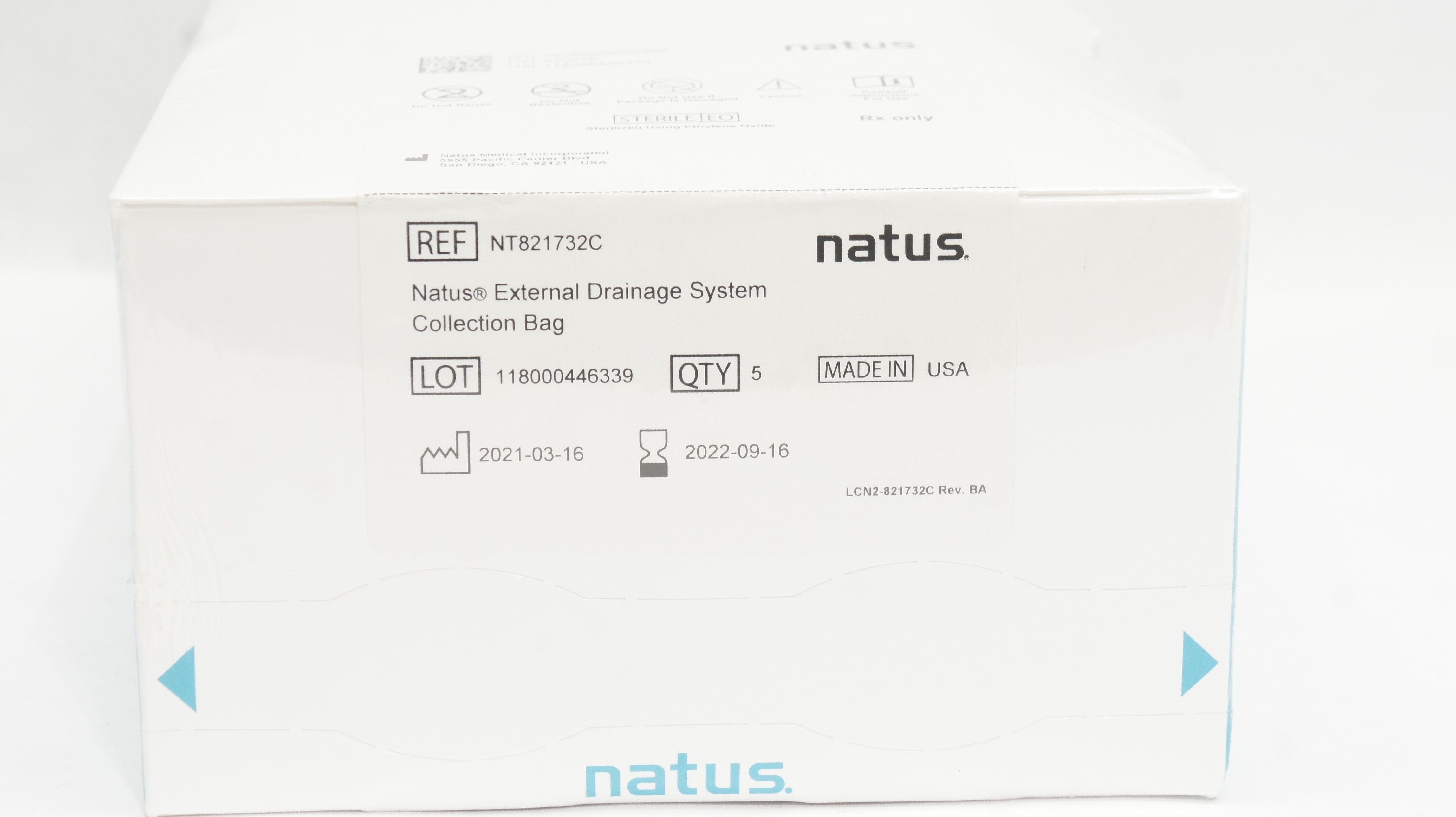 Natus NT821732C External Drainage System Collection Bag (x) - Box of 5