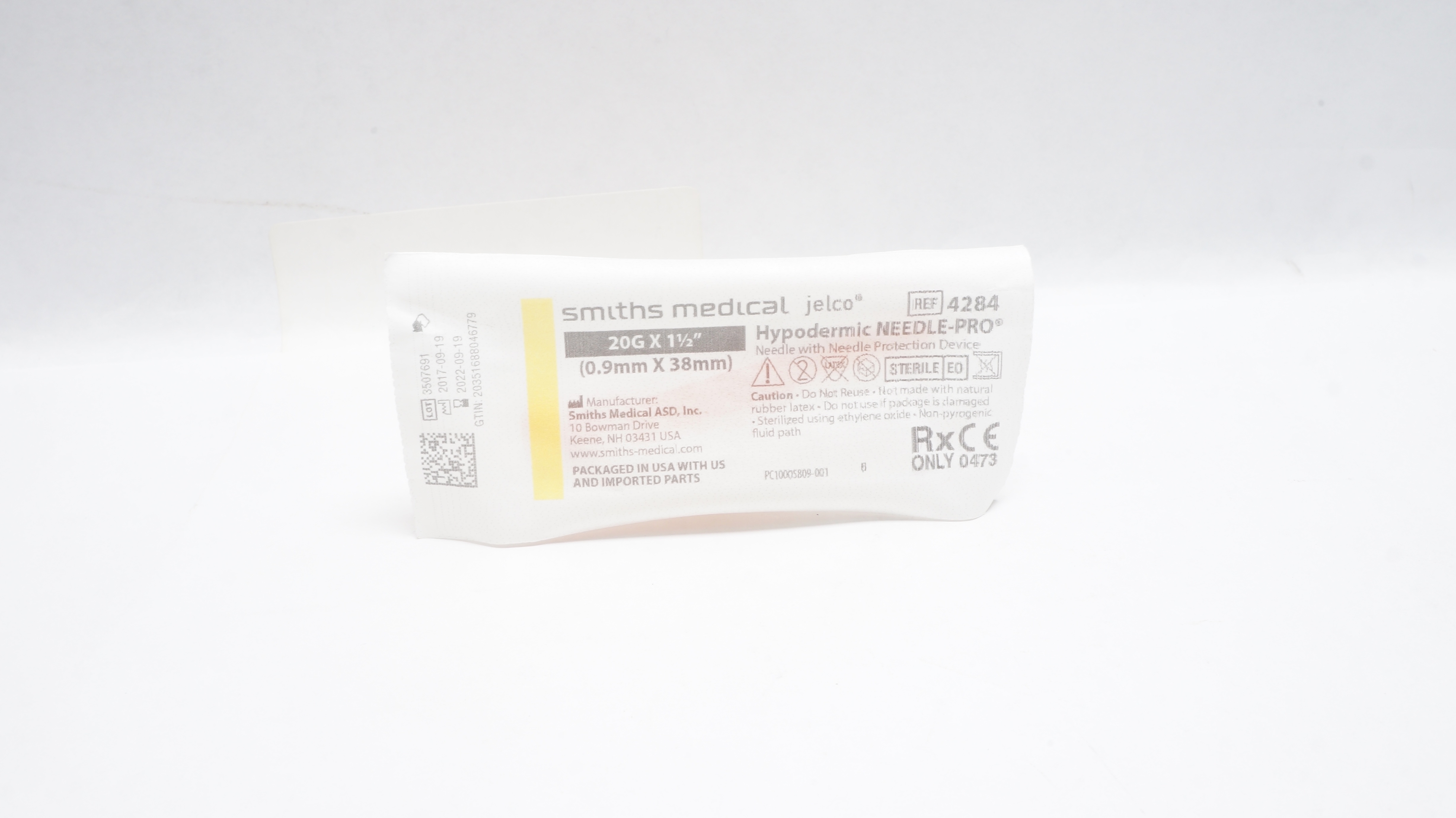 Smiths Medical 4284 Jelco Hypodermic Needle-Pro Ndle 20G x 1 1/2inch (x)