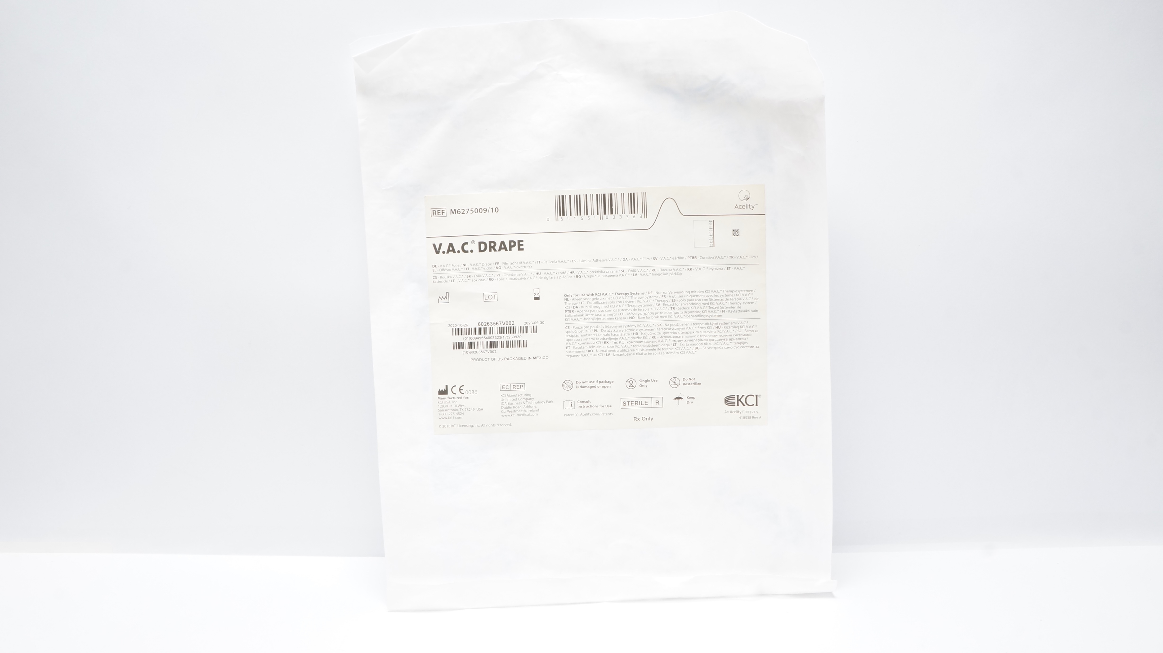 KCI M6275009/10 V.A.C. Drape (x)