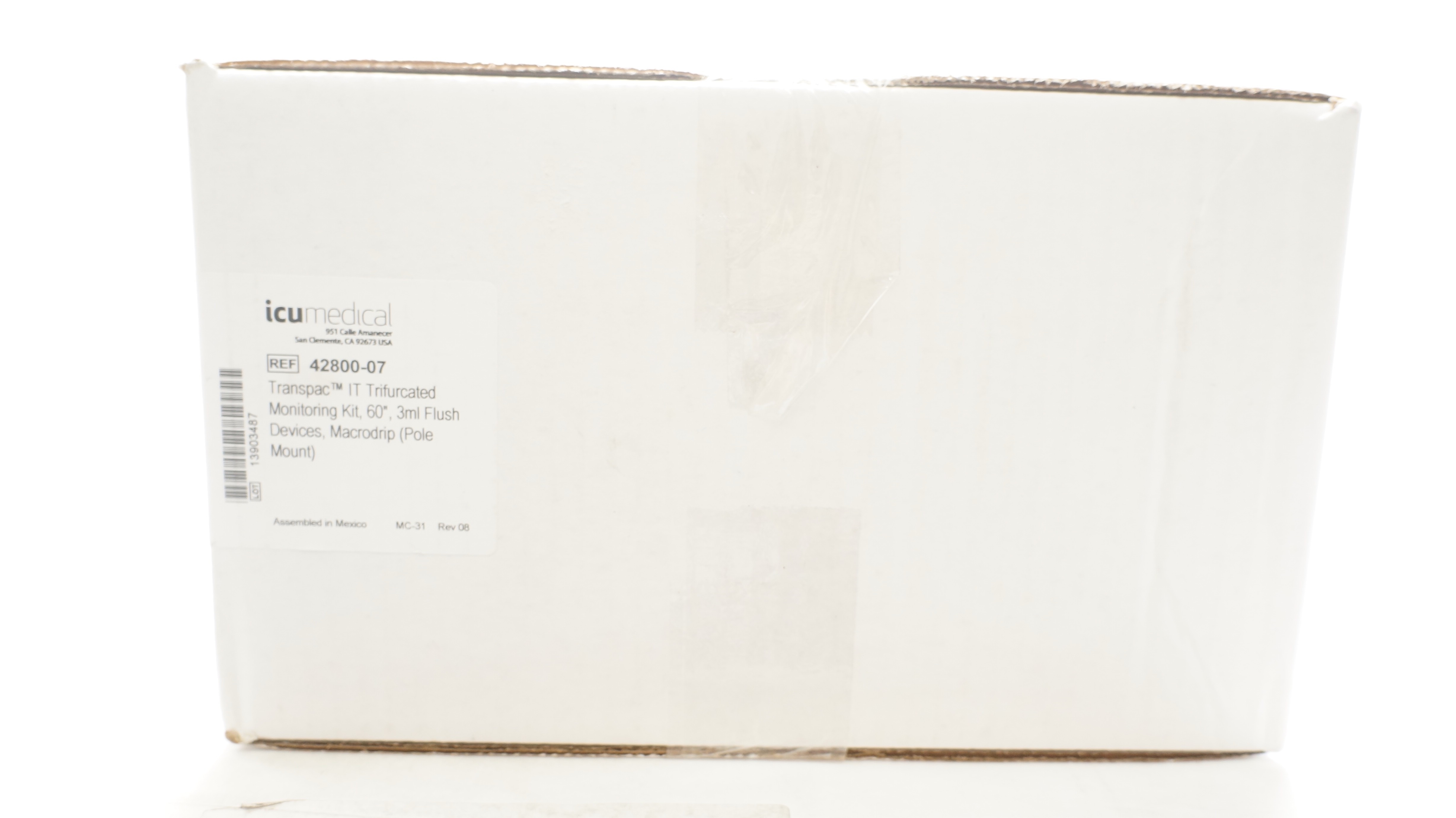 Icu Medical 42800-07 Transpacific IT Trifurcated Monitoring Kit,60In,3mL-Boxof10