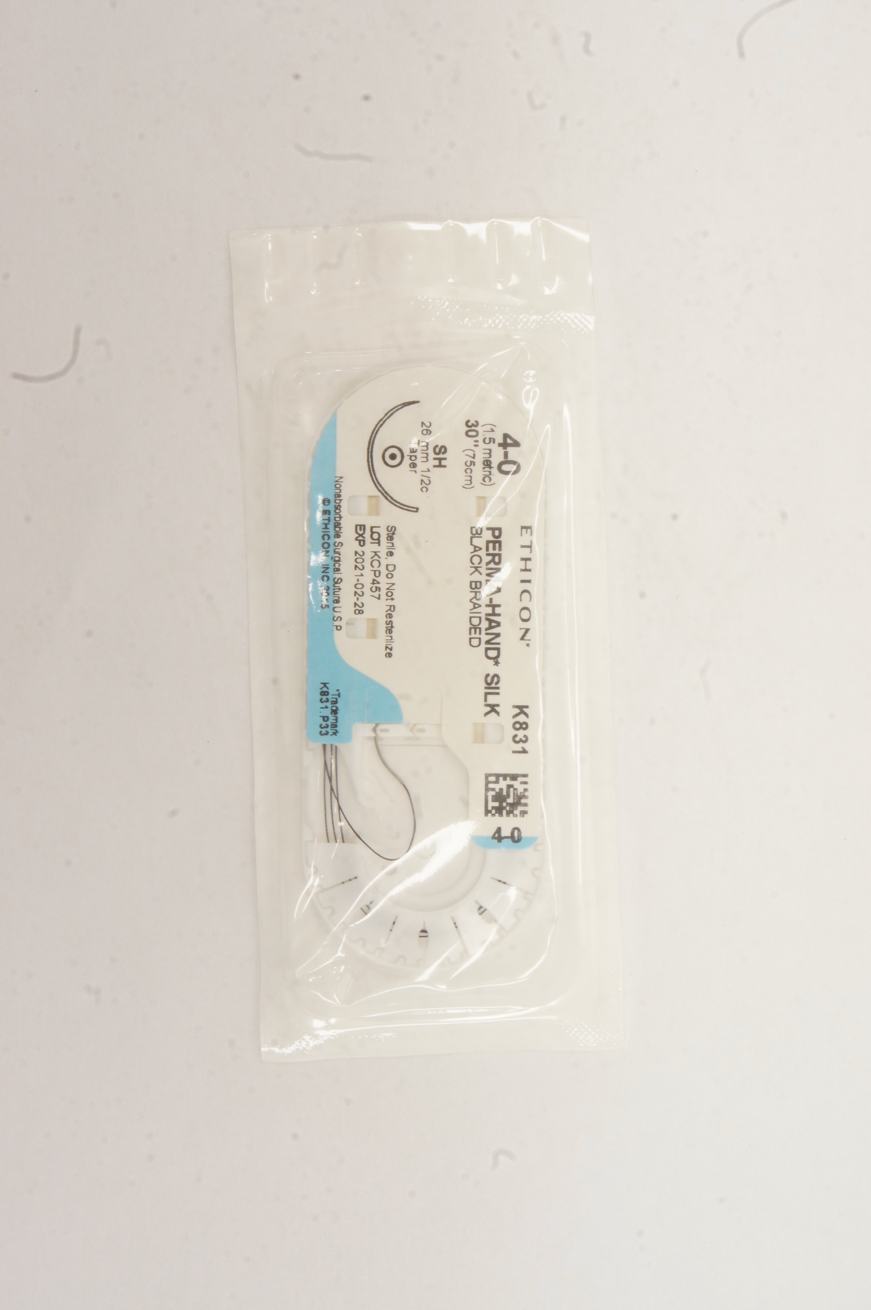 Ethicon K831 4-0 PERMA-HAND SILK SH 26mm 1/2c Taperpoint 30inch (x)