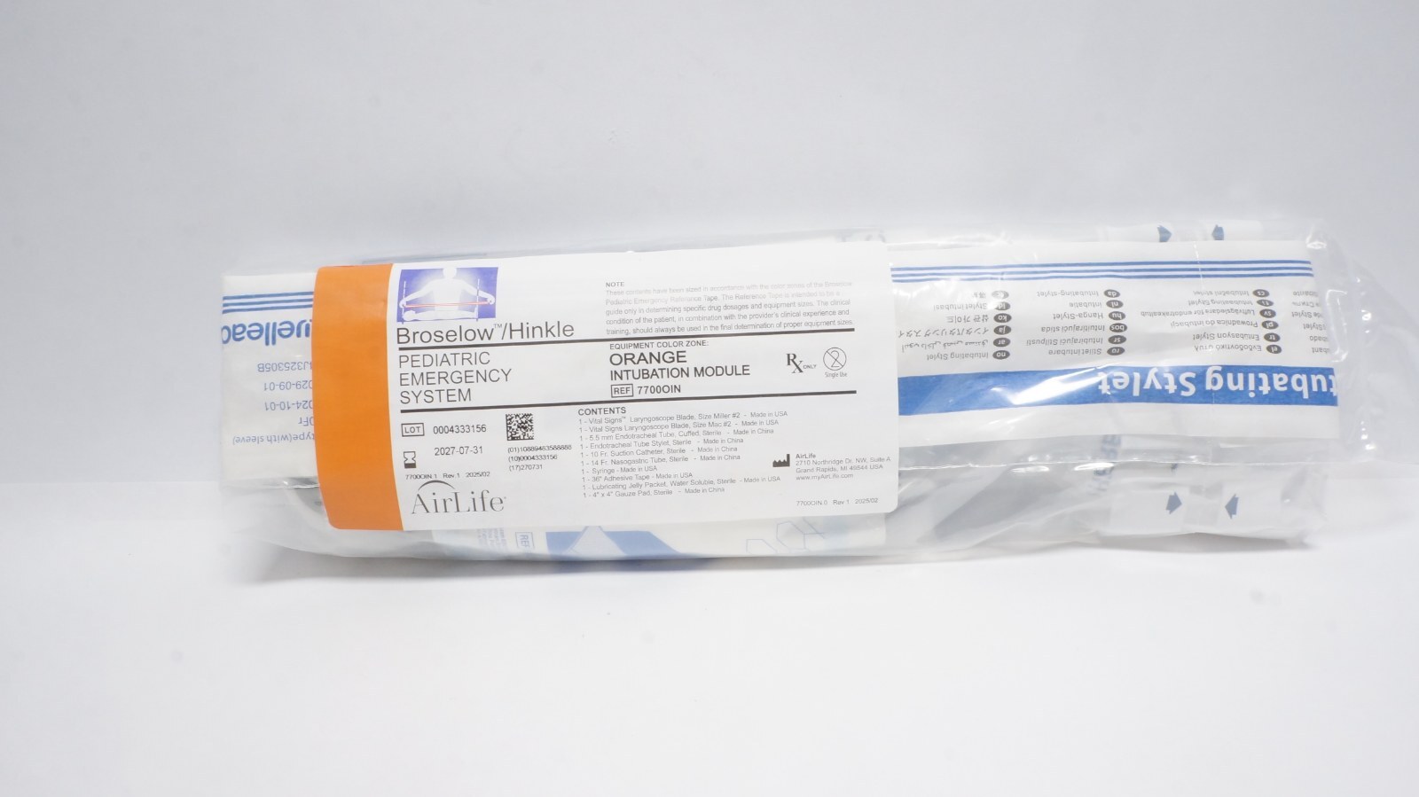 AirLife 77000IN Broselow/Hinkle Pediatric Emergency System Orange