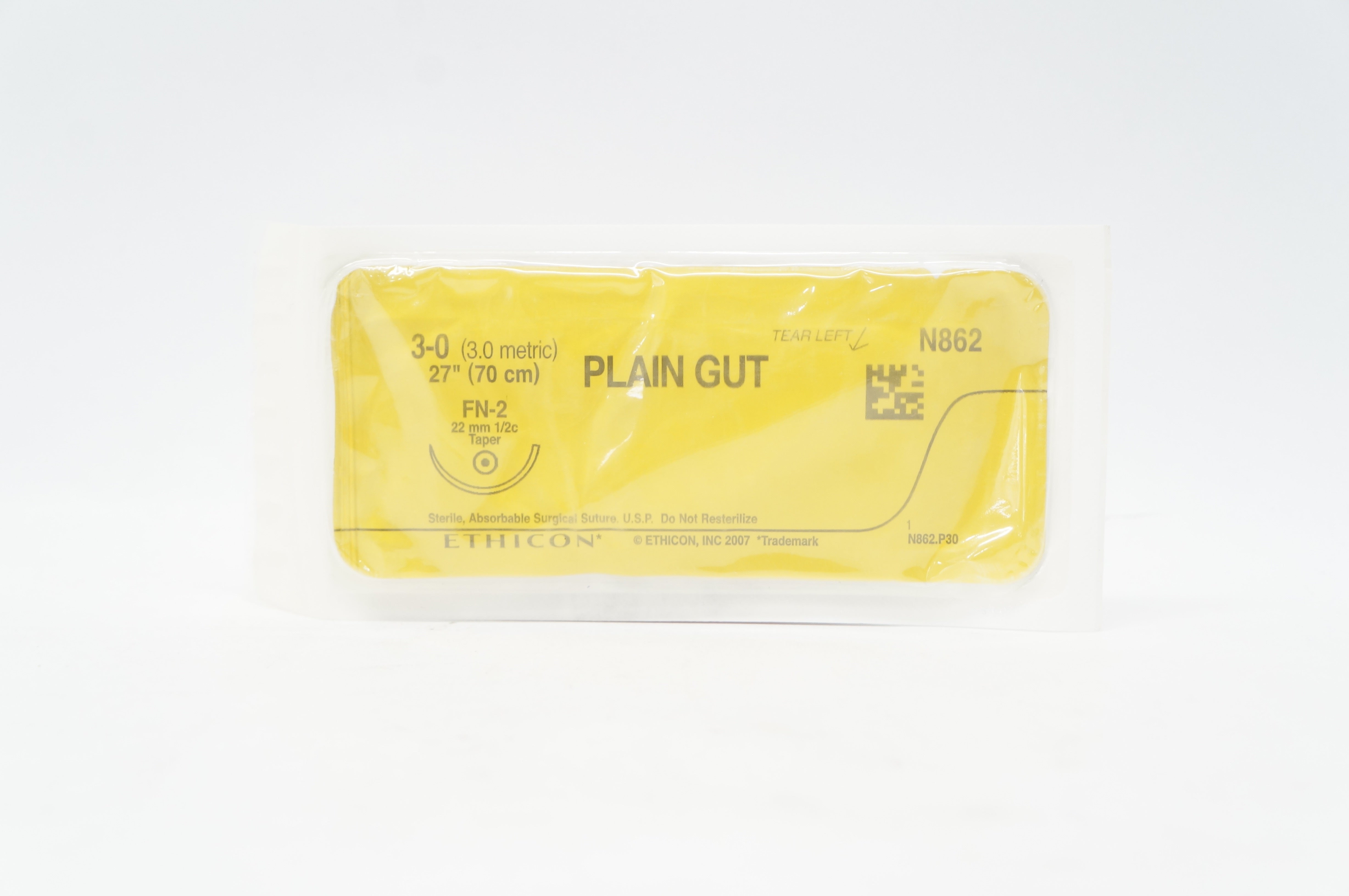 Ethicon N862 3-0 PLAIN GUT FN-2 26mm 1/2c 27inch (x)