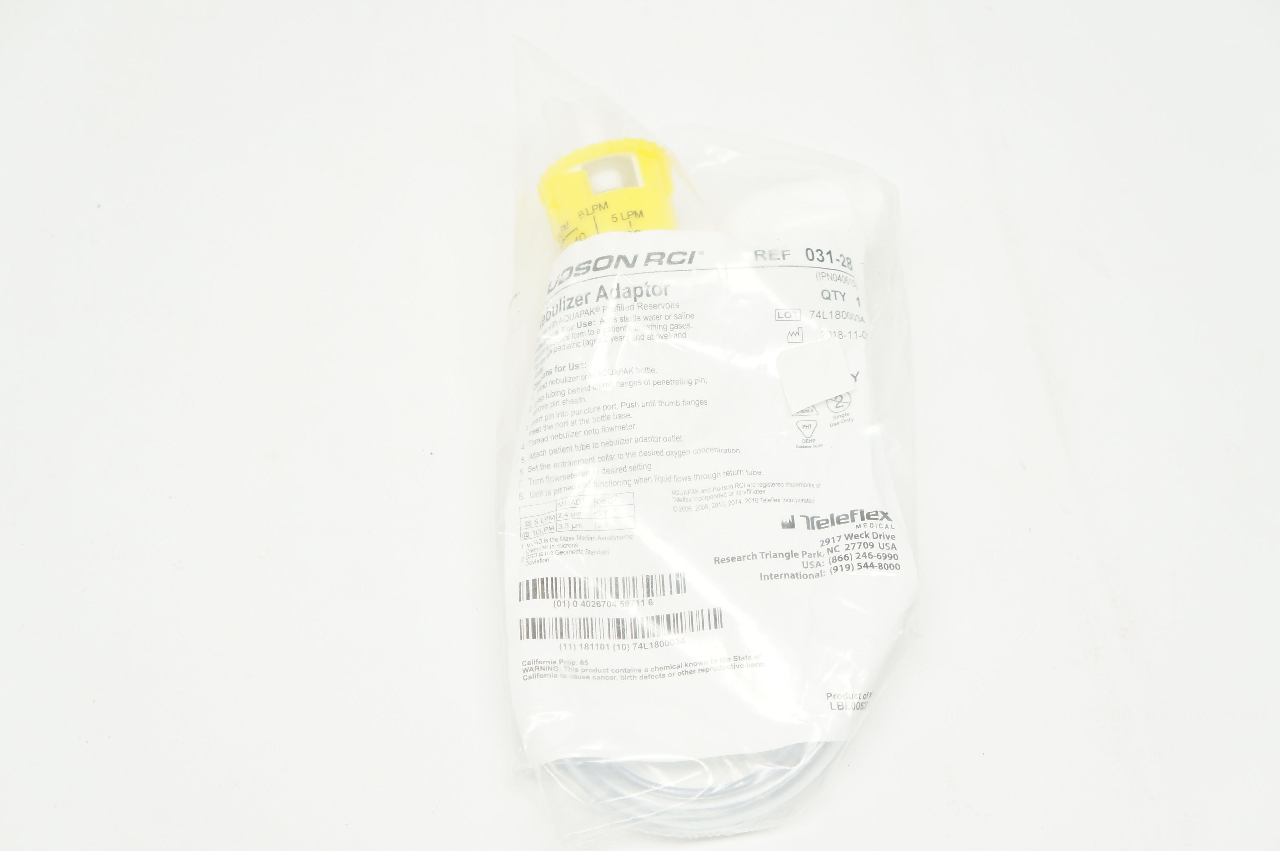 Teleflex 031-28 Hudson RCI Nebulizer Adaptor