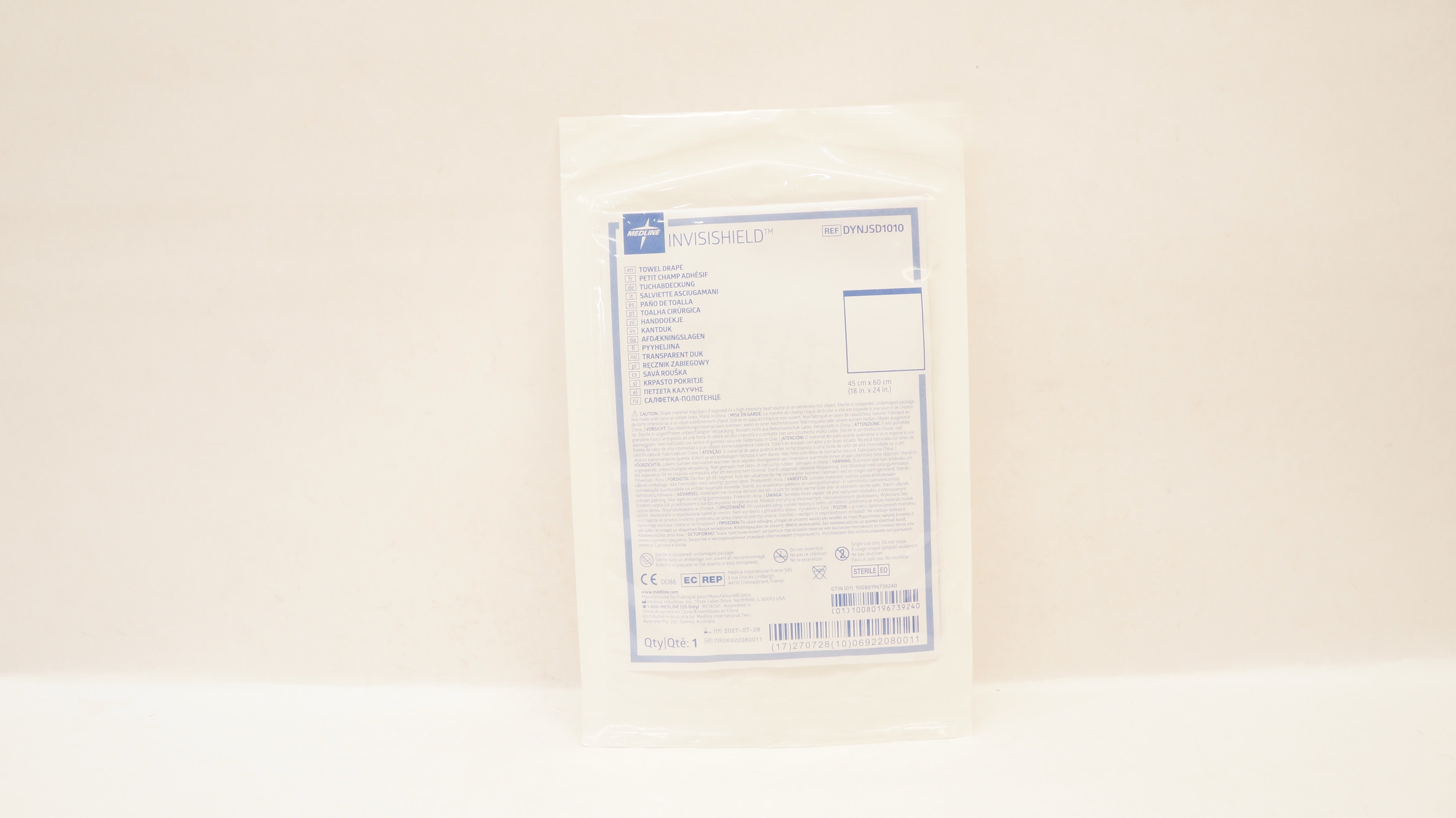 Medline DYNJSD1010 Invisishield Towel Drape 18 x 24inch