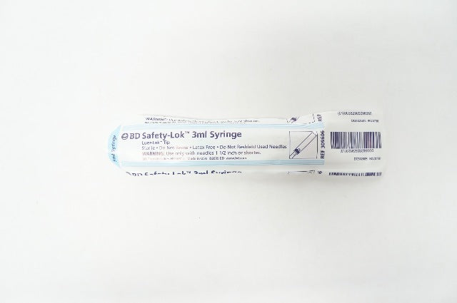 BD 309606 Safety-Lok 3ml Syringe Luer-Lok Tip