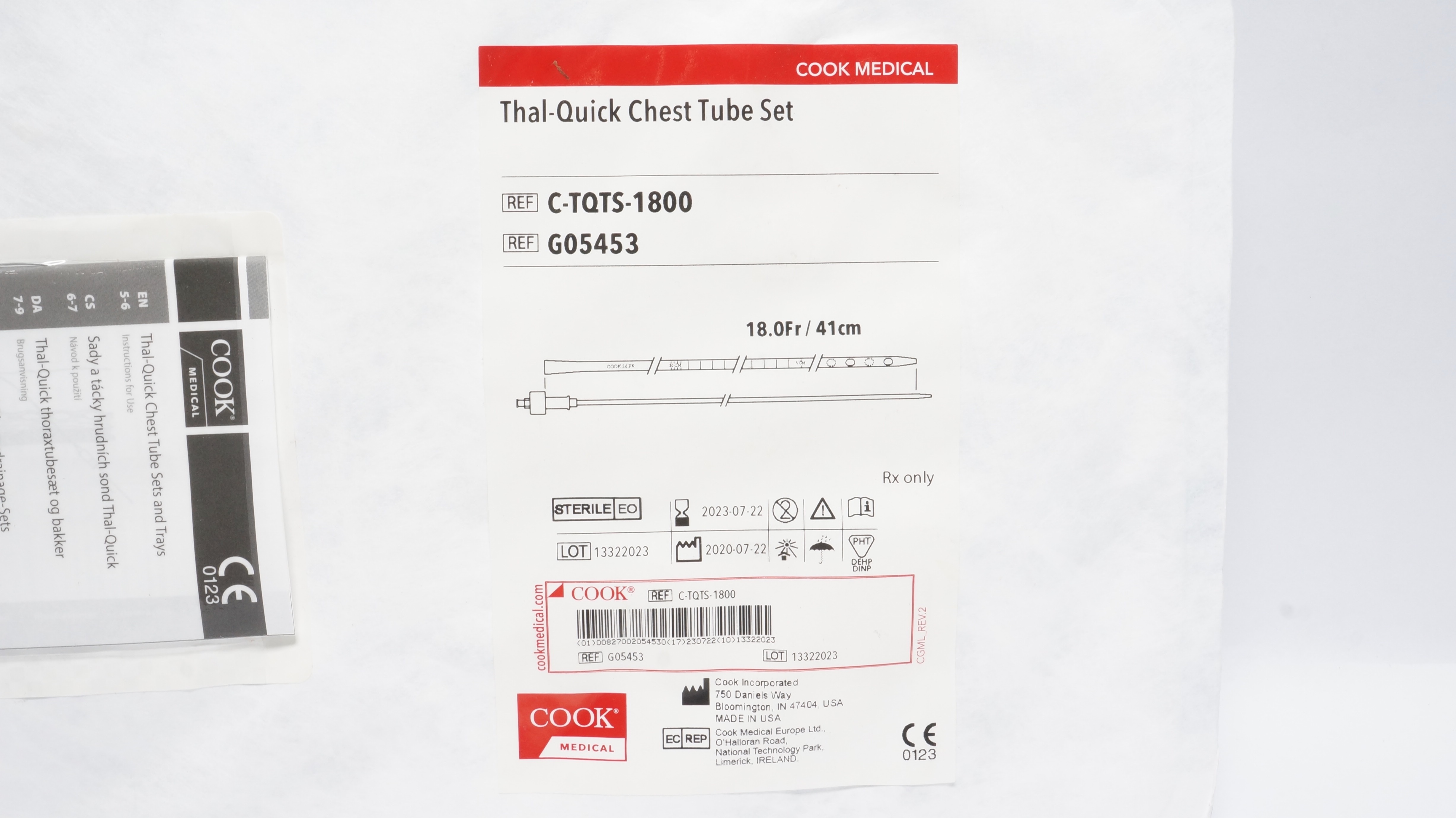 Cook Medical G05453 Thal-Quick Chest Tube Set 18.0Fr/41cm (x)