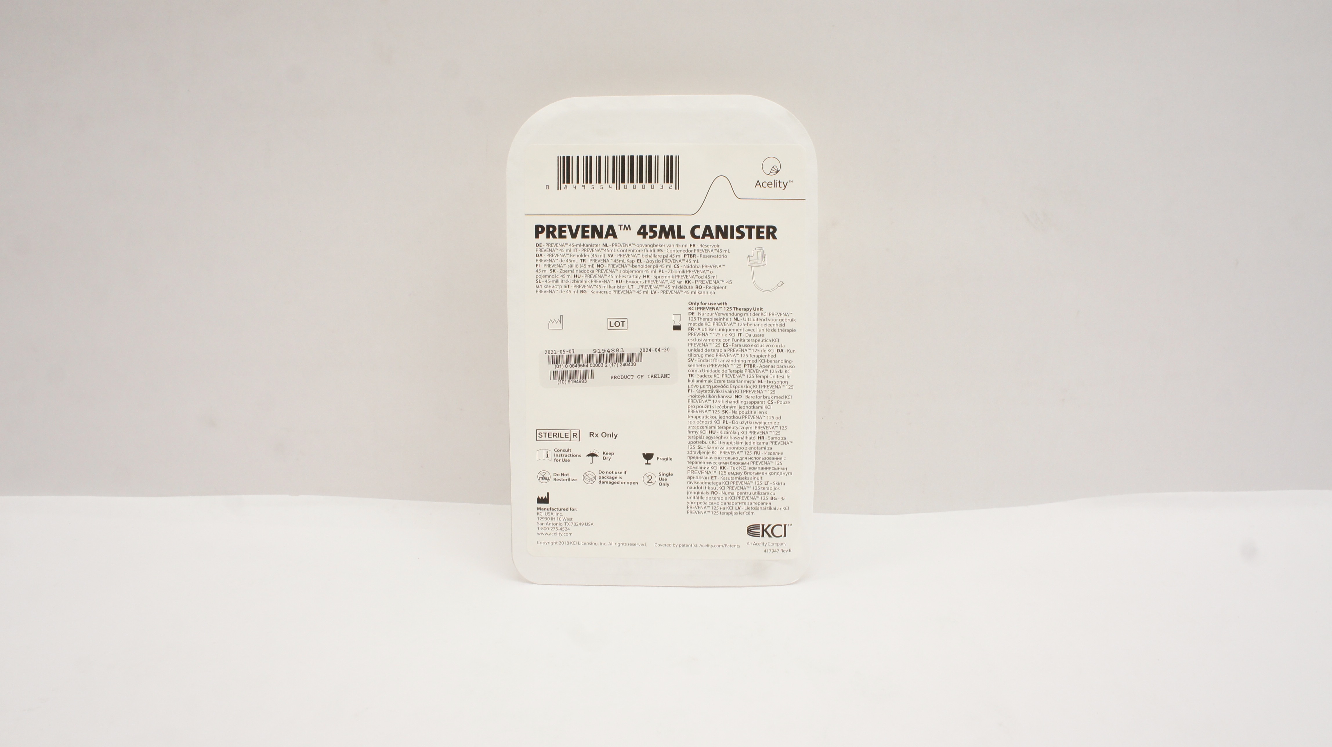 KCI Acelity Prevena Canister 45mL