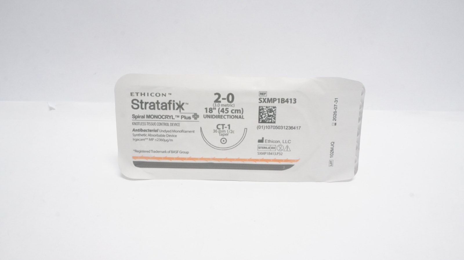 Ethicon SXMP1B413 Stratafix Spiral MONOCRYL Plus 2-0 Suture
