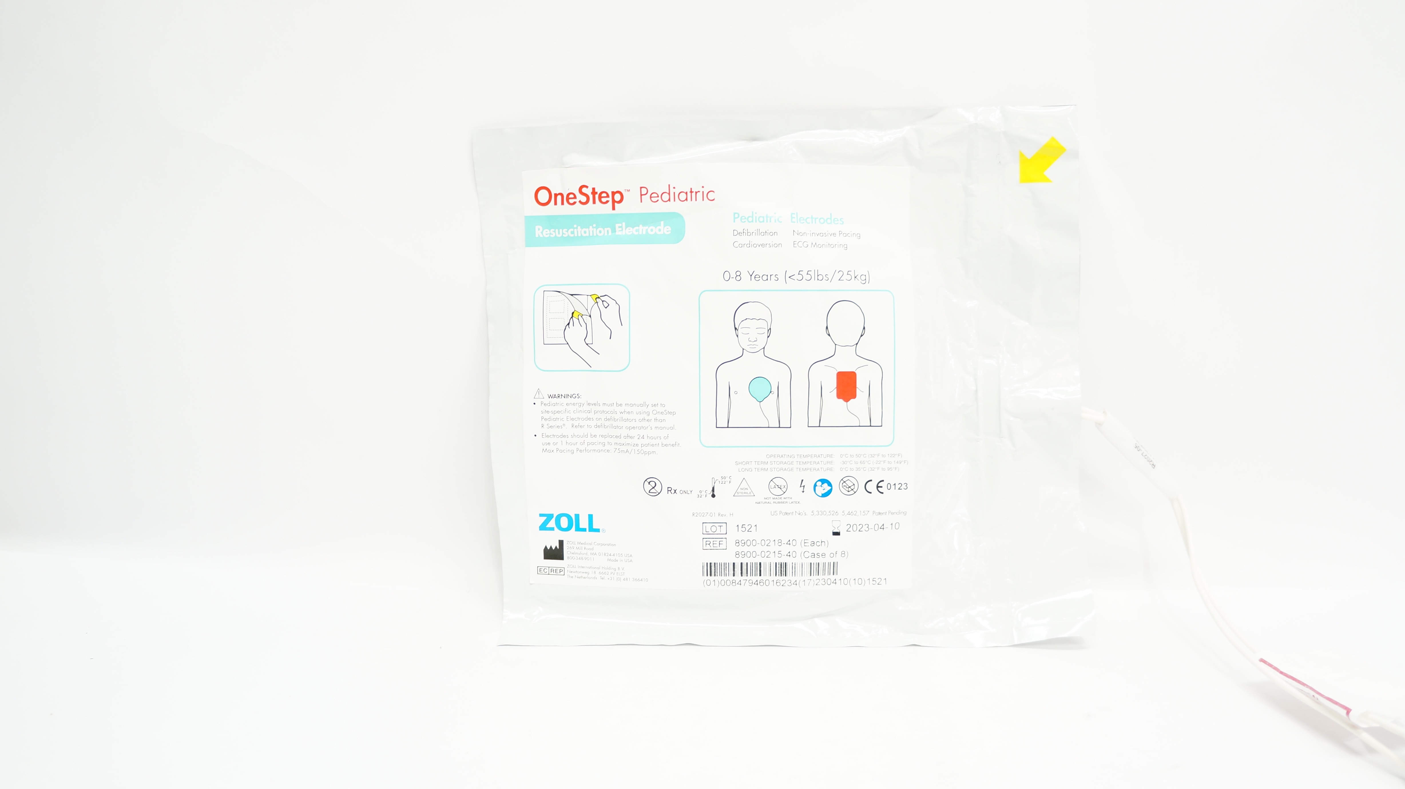 Zoll 8900-0218-40 OneStep Pediatric Resuscitation Electrode 0-8 Years <55lbs (x)