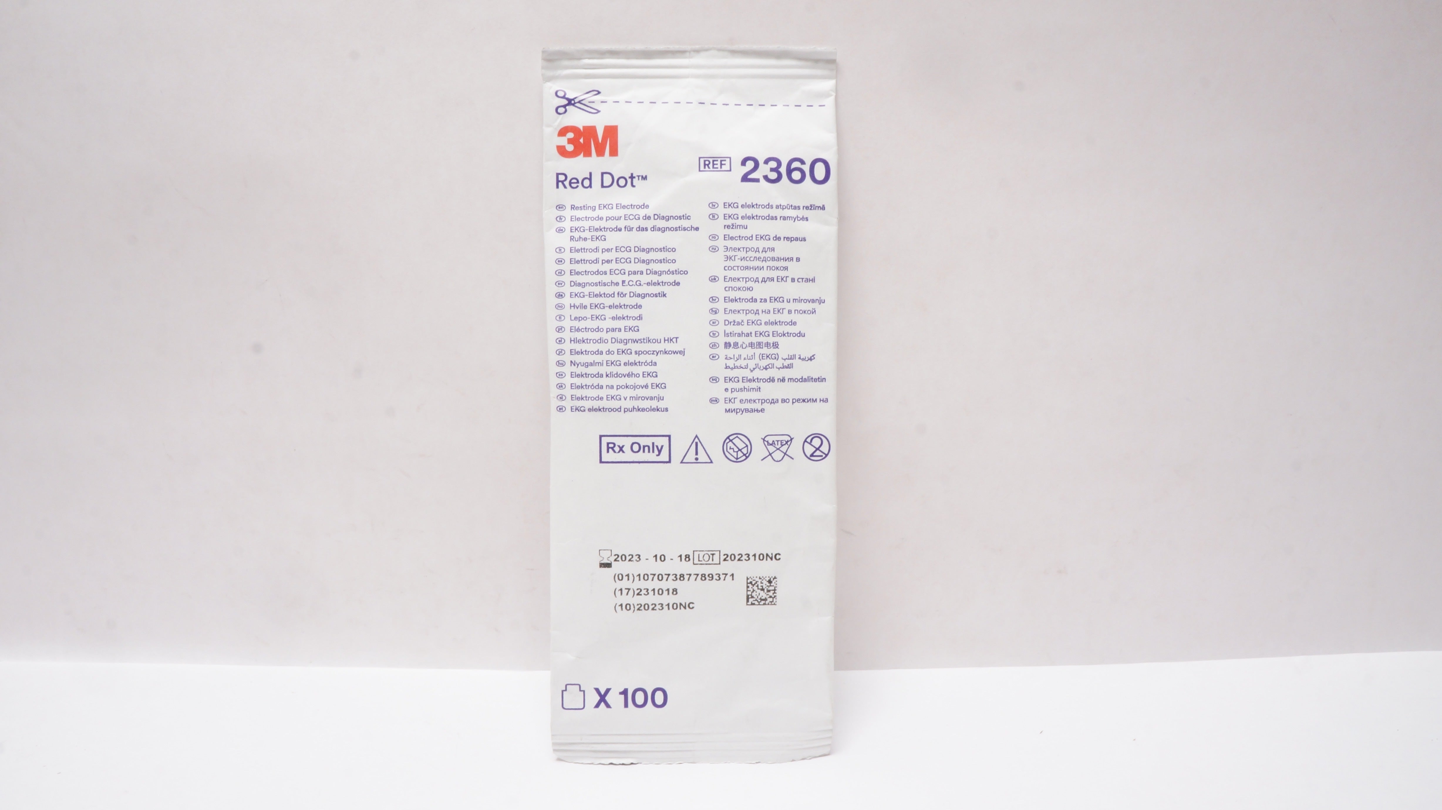 3M 2360 Red Dot Ag/AgCl Resting EKG Electrode (x) - Pack of 100