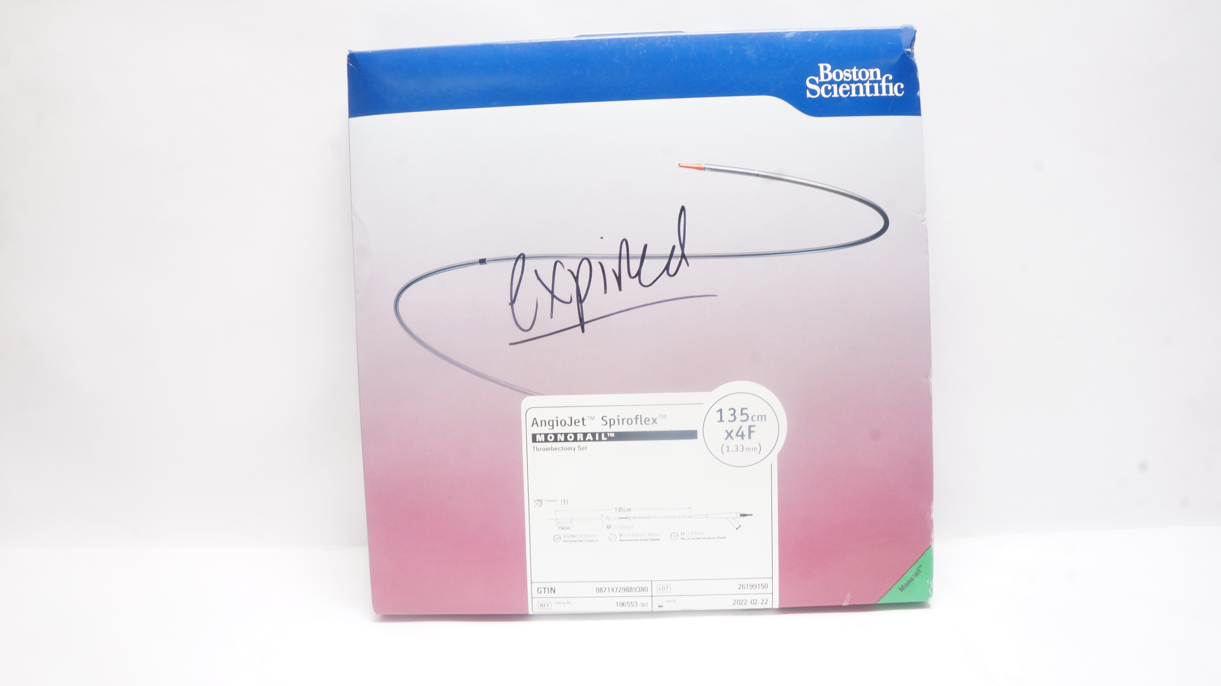 Boston Scientific 106553 AngioJet Spiroflex Monorail 135cm x 4F (x)