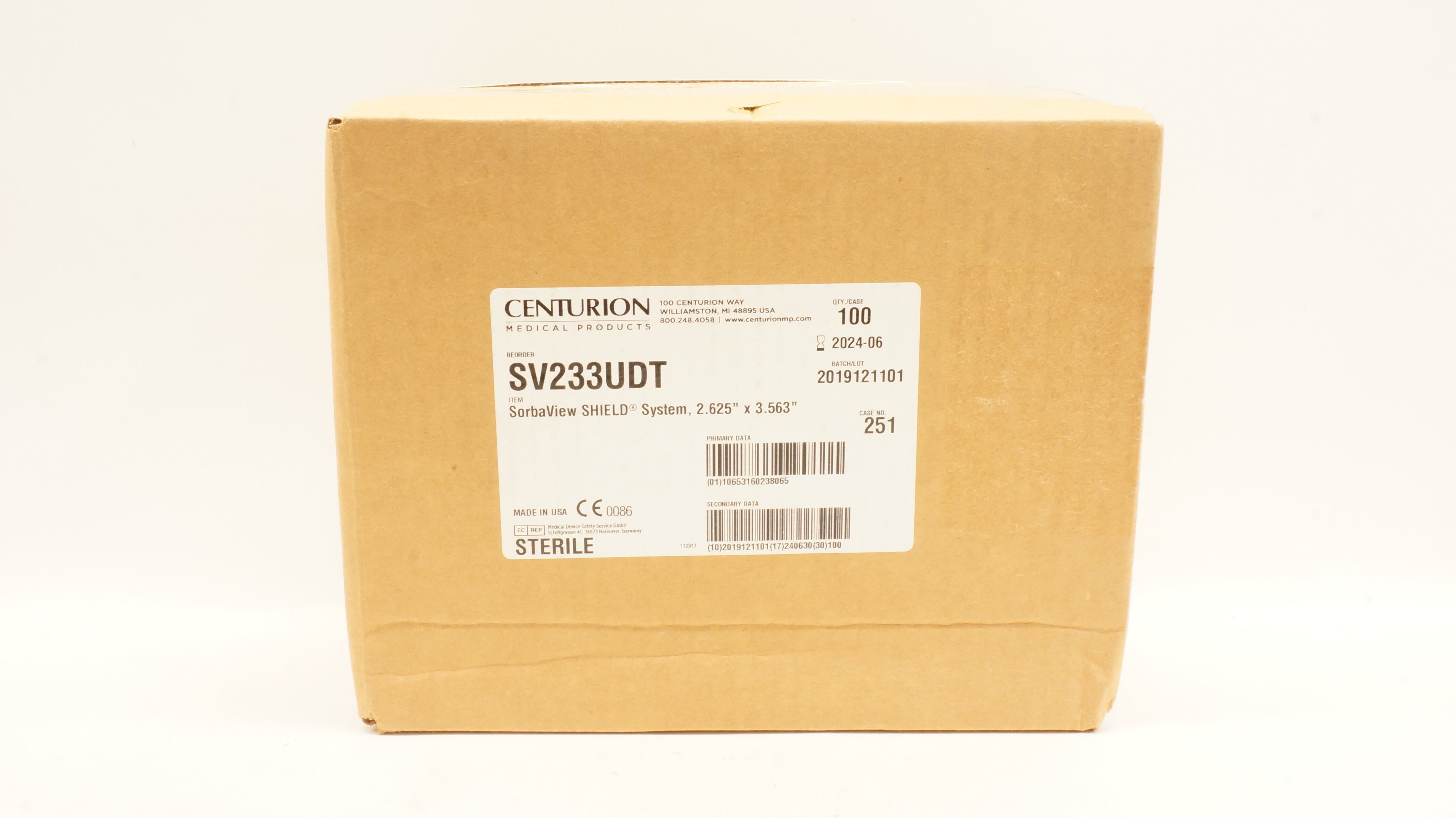 Centurion SV233UDT SorbaView SHIELD System 2.625inch x 3.563inch - Box of 100
