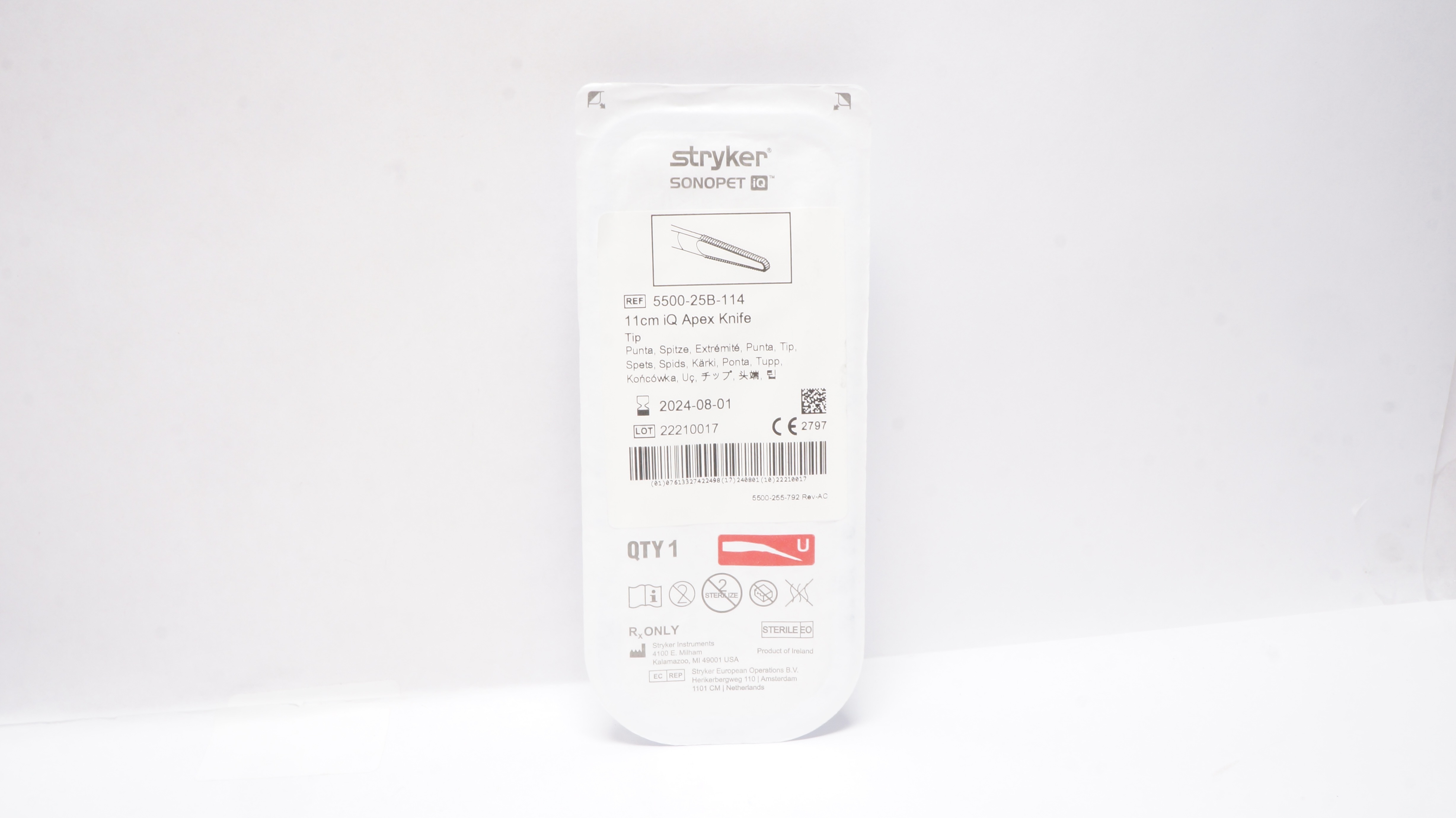 Stryker 5500-25B-114 Sonopet iQ 11cm iQ Apex Knife Tip