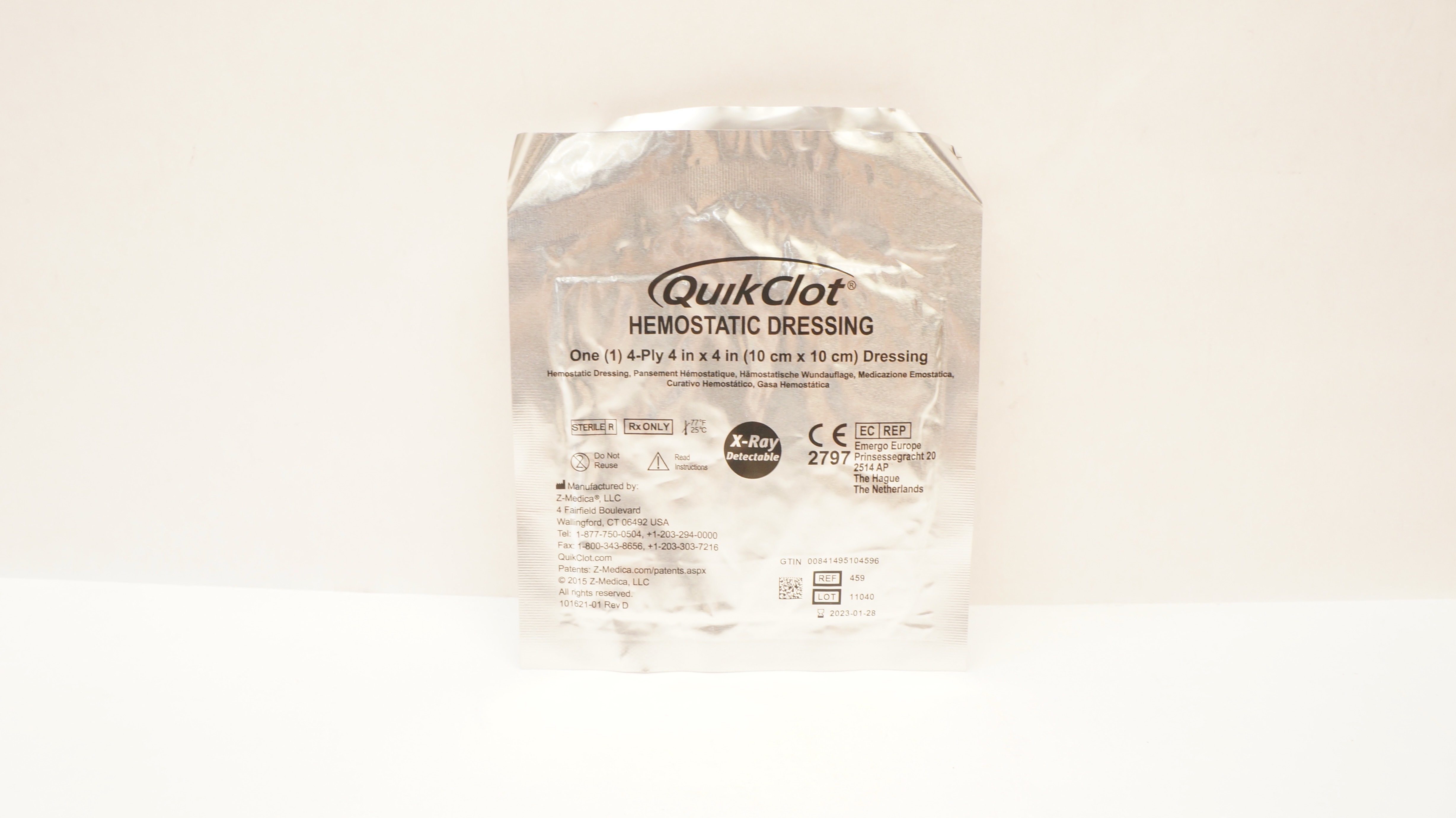 Z-Medica 459 QuikClot Hemostatic Dressing 4-Ply 4 x 4inch (x)