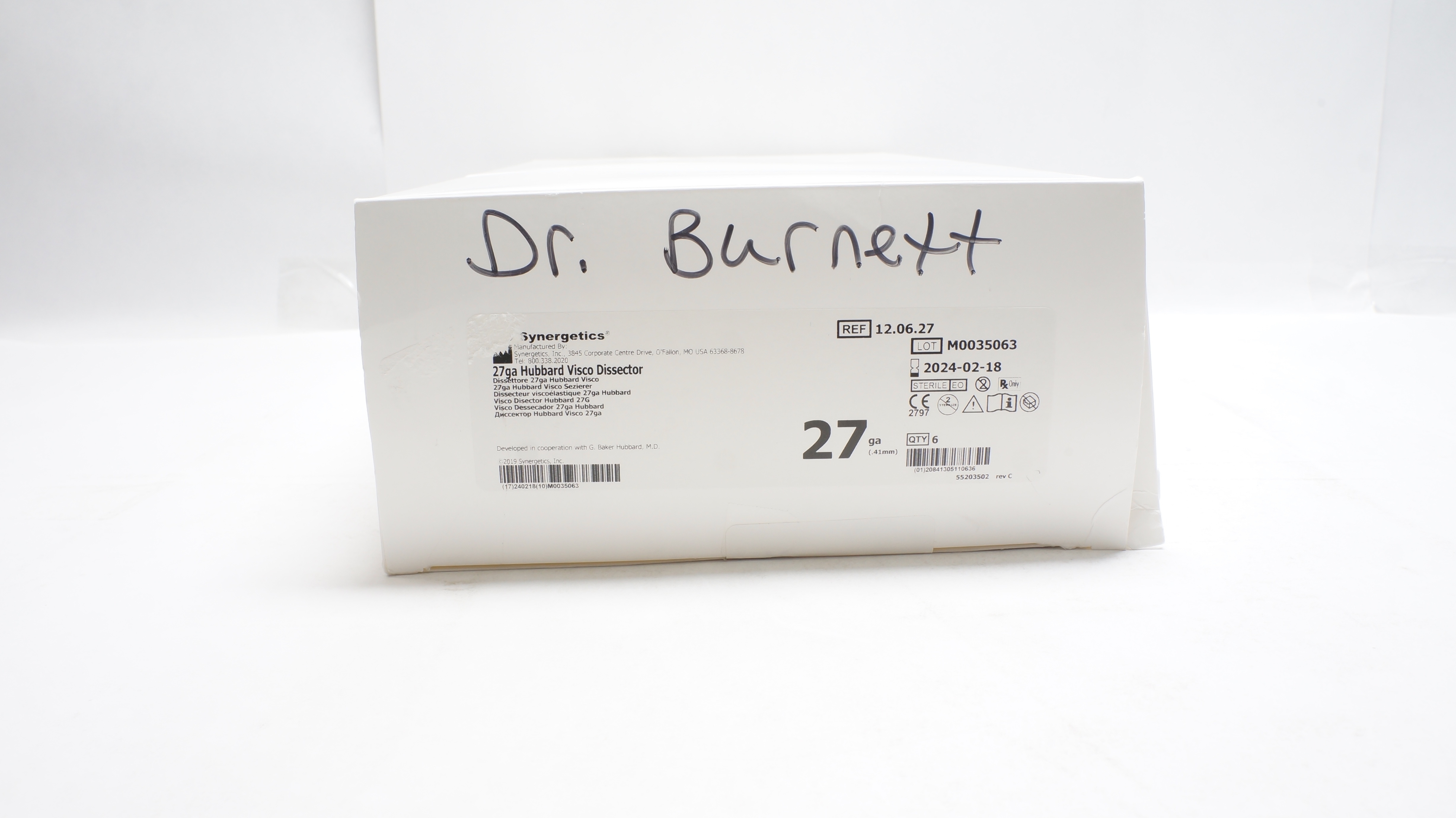 Synergetics 12.06.27 Hubbard Visco Dissector 27Ga  - Box of 6 (x)