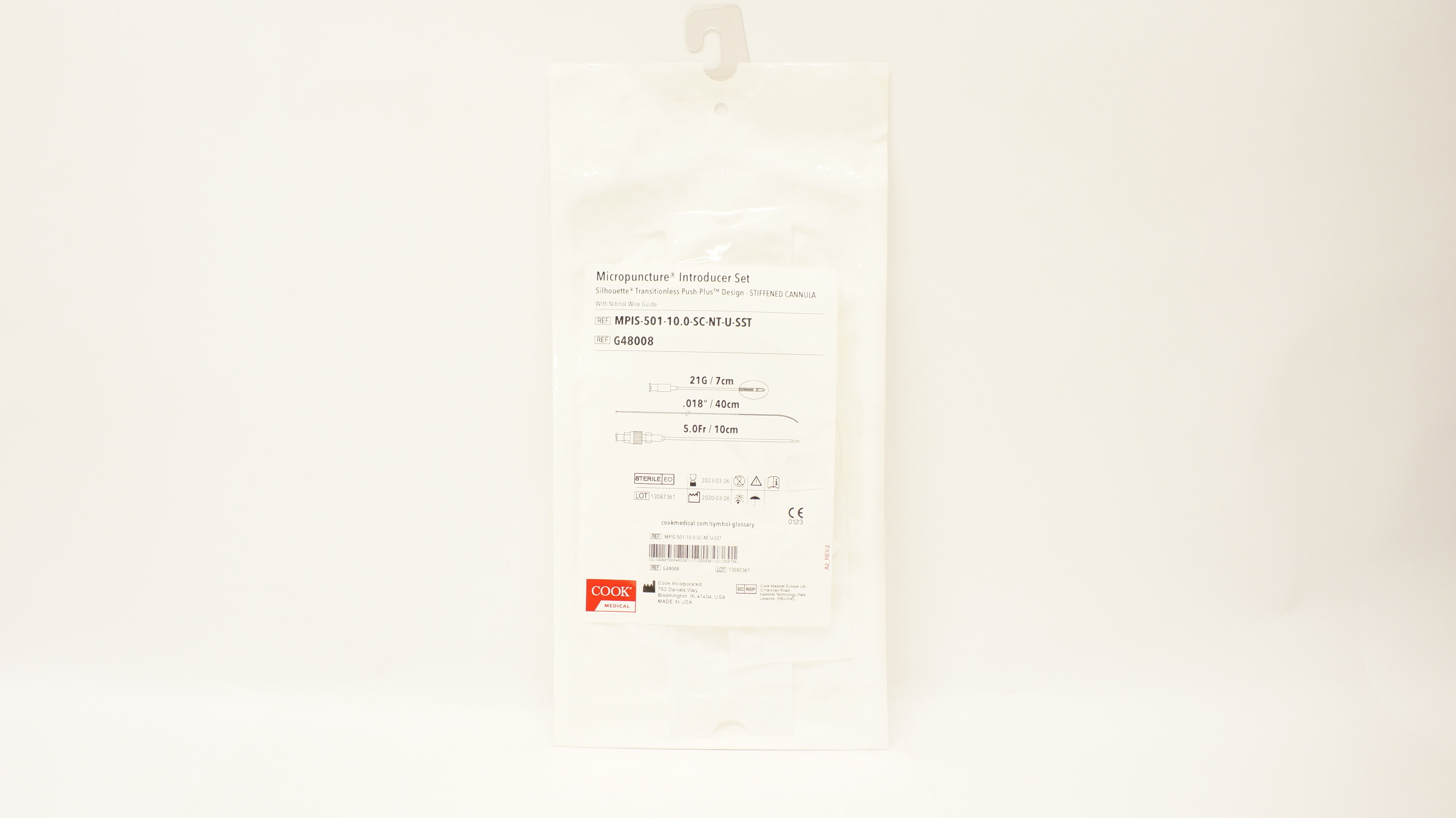 Cook Medical G48008 Micropuncture Introducer Set 21G x 0.018in. x 5.0Fr