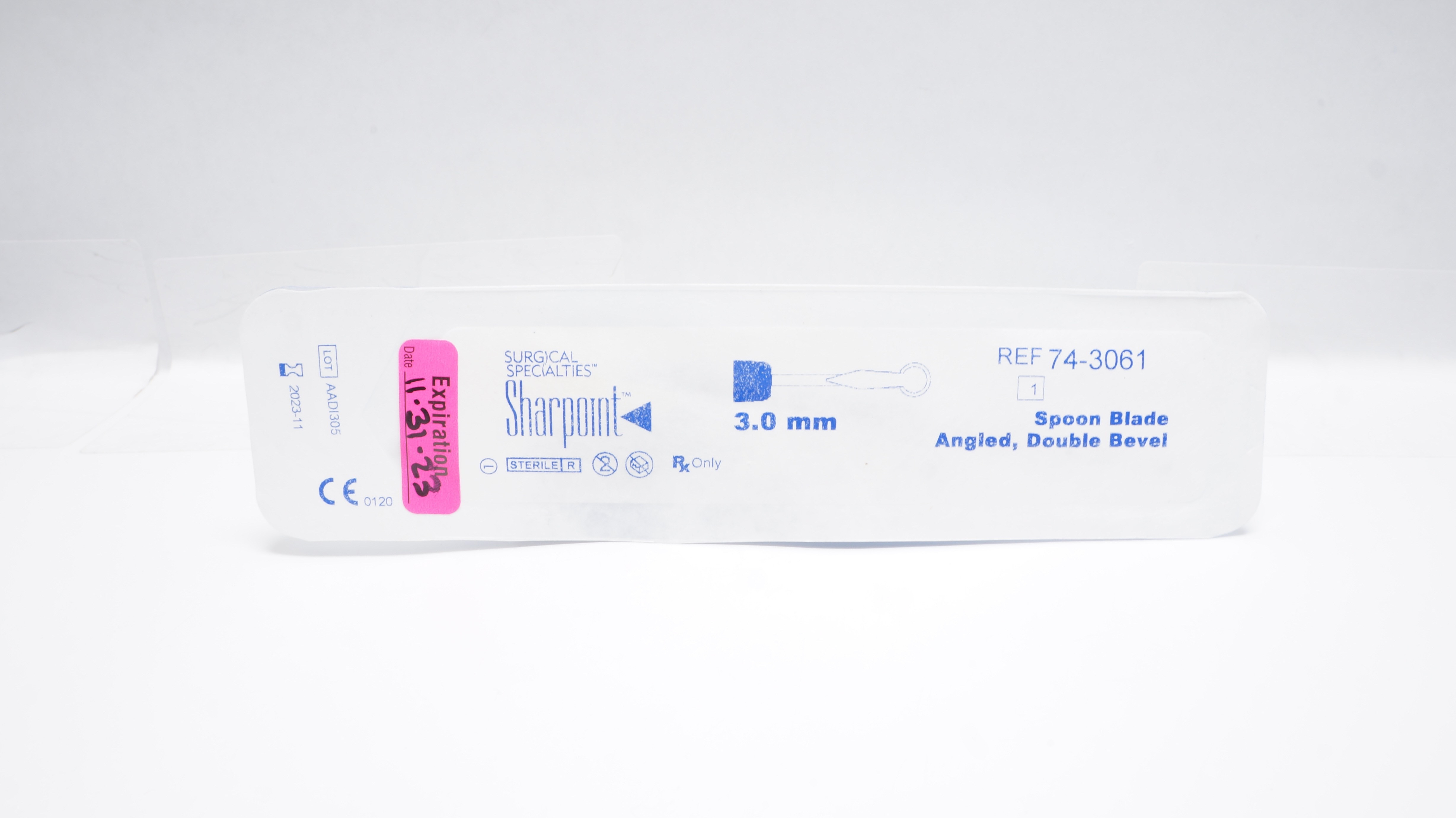 Surgical Specialties 74-3061 Sharpoint Spoon Blade Angled, Double Bevel 3.0mm(x)