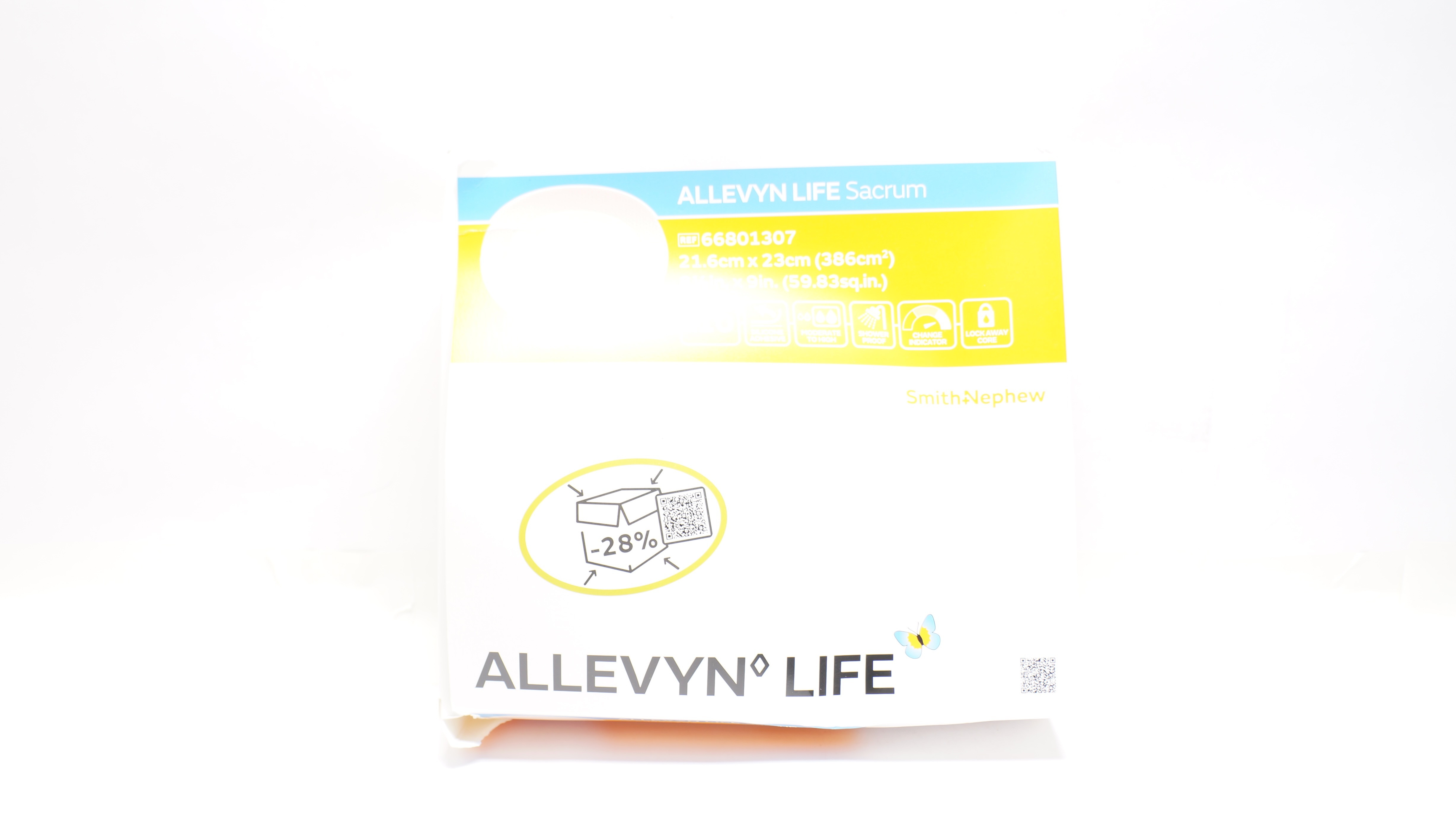 Smith&Nephew 66801307 ALLEVYN LIFE Sacrum Dressing 8-1/2inch x 9inch - Box of 10