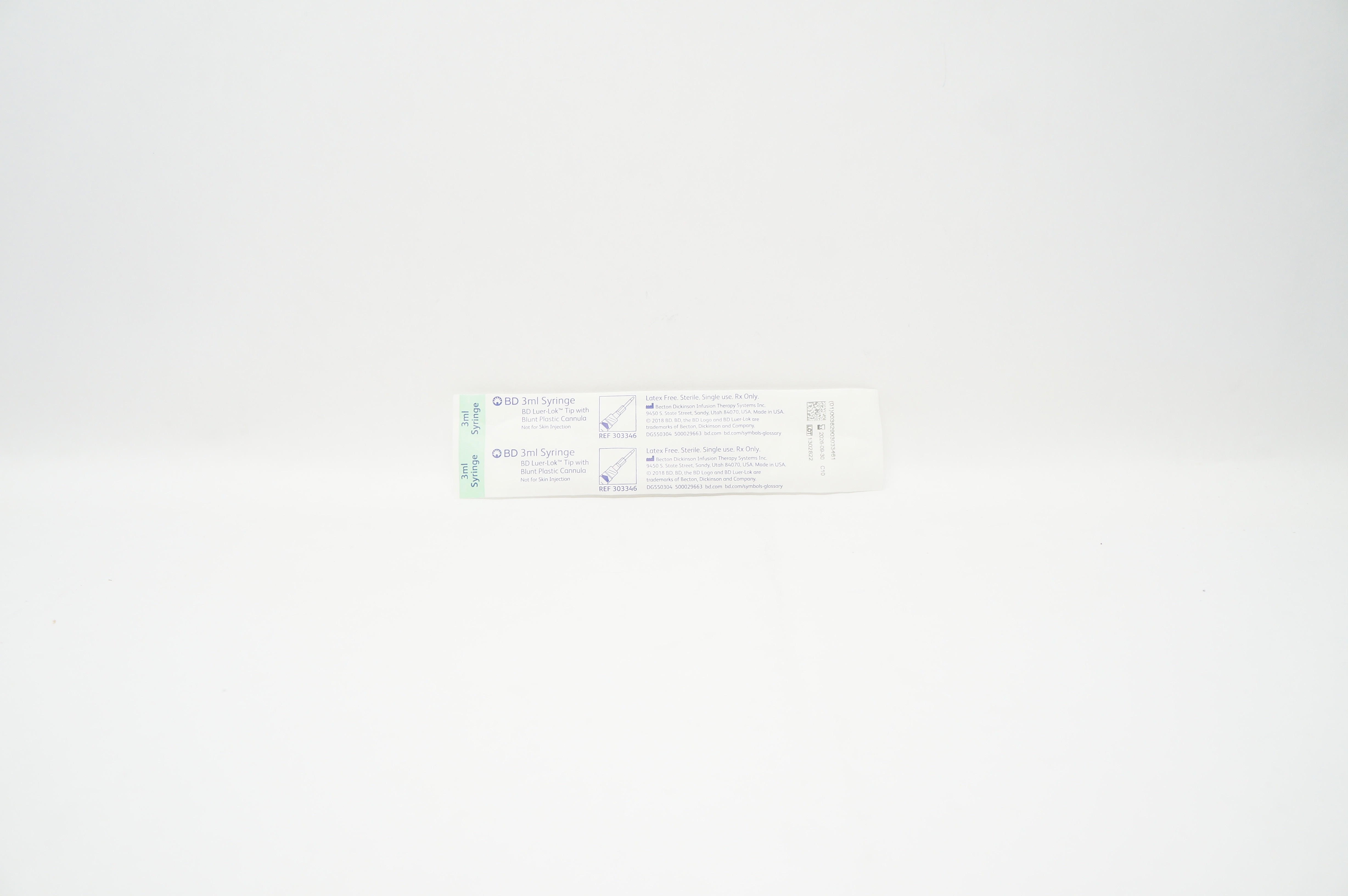 BD 303346 3 ml Syringe BD Luer-Lok Tip With Blunt Plastic Cannula