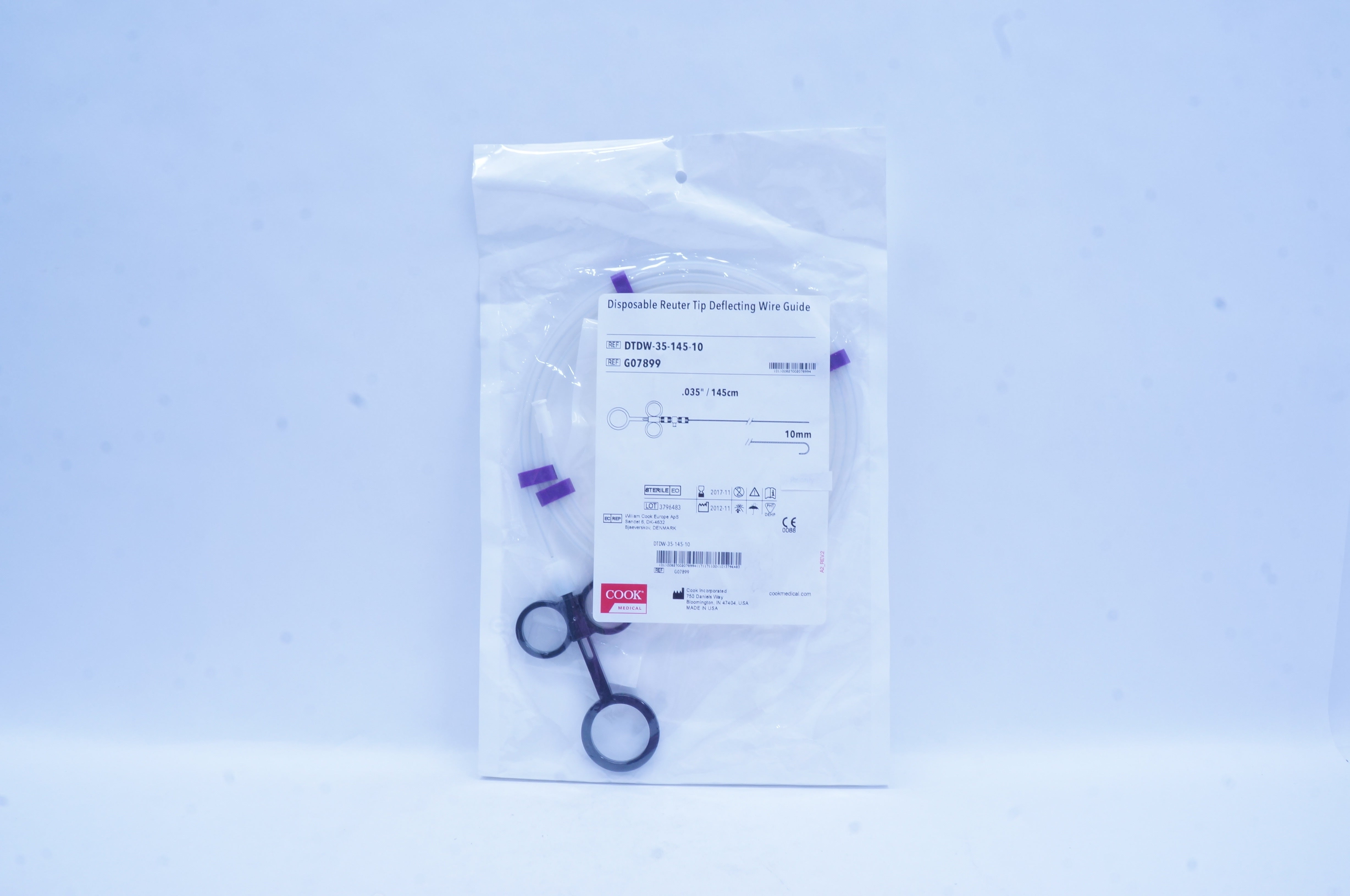 Cook Medical G07899 Disposable Reuter Tip Deflecting Wire Guide 10mmx0.035in (x)