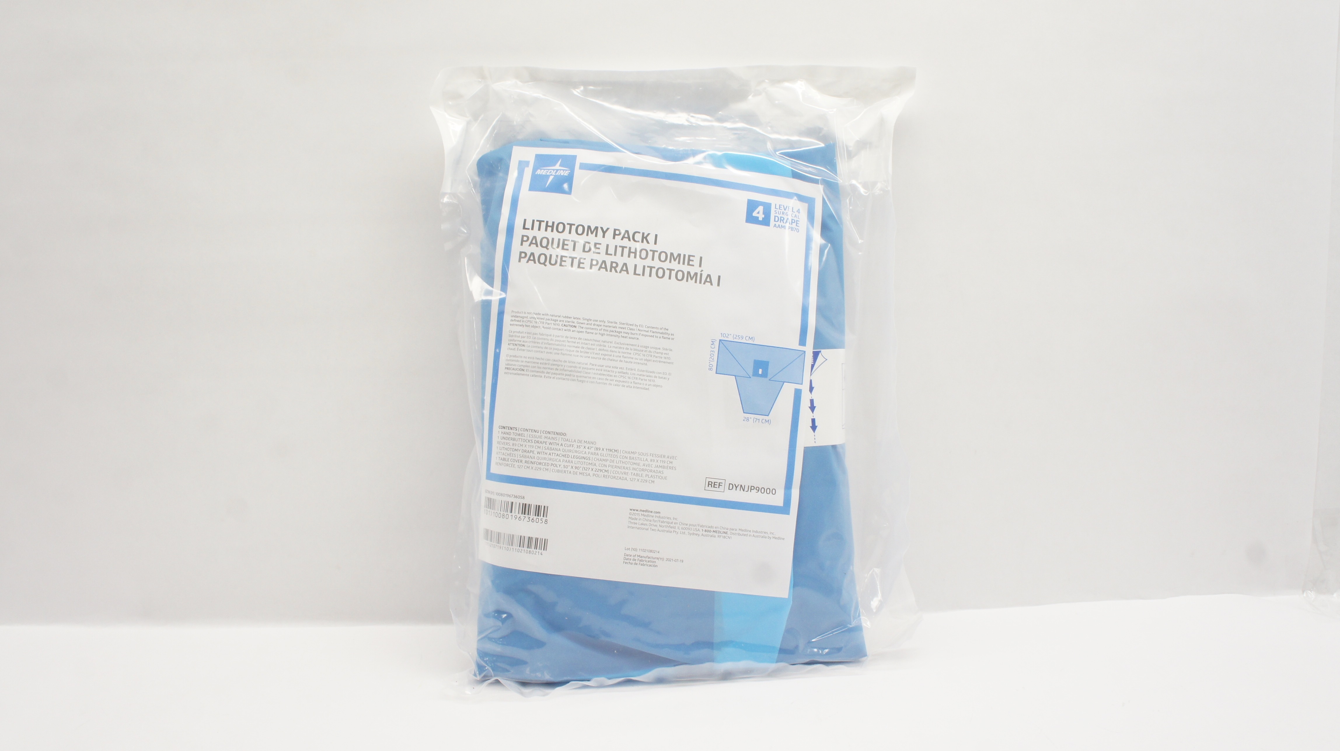 Medline DYNJP9000 Lithotomy Pack I, 102inch x 80inch x 28inch