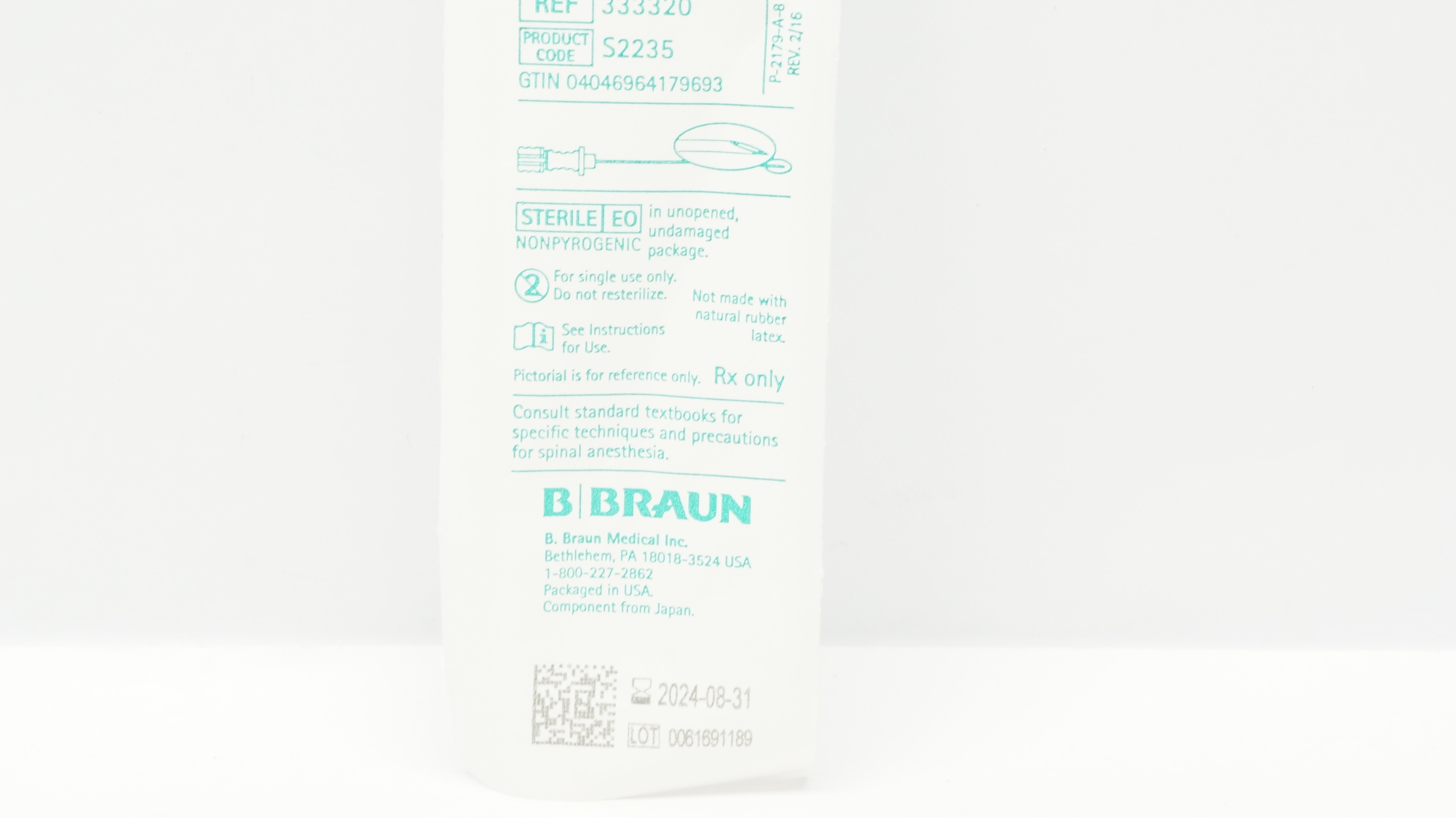 Braun 333320 Spinocan Spinal Ndle 22Ga x 3-1/2inch (x)