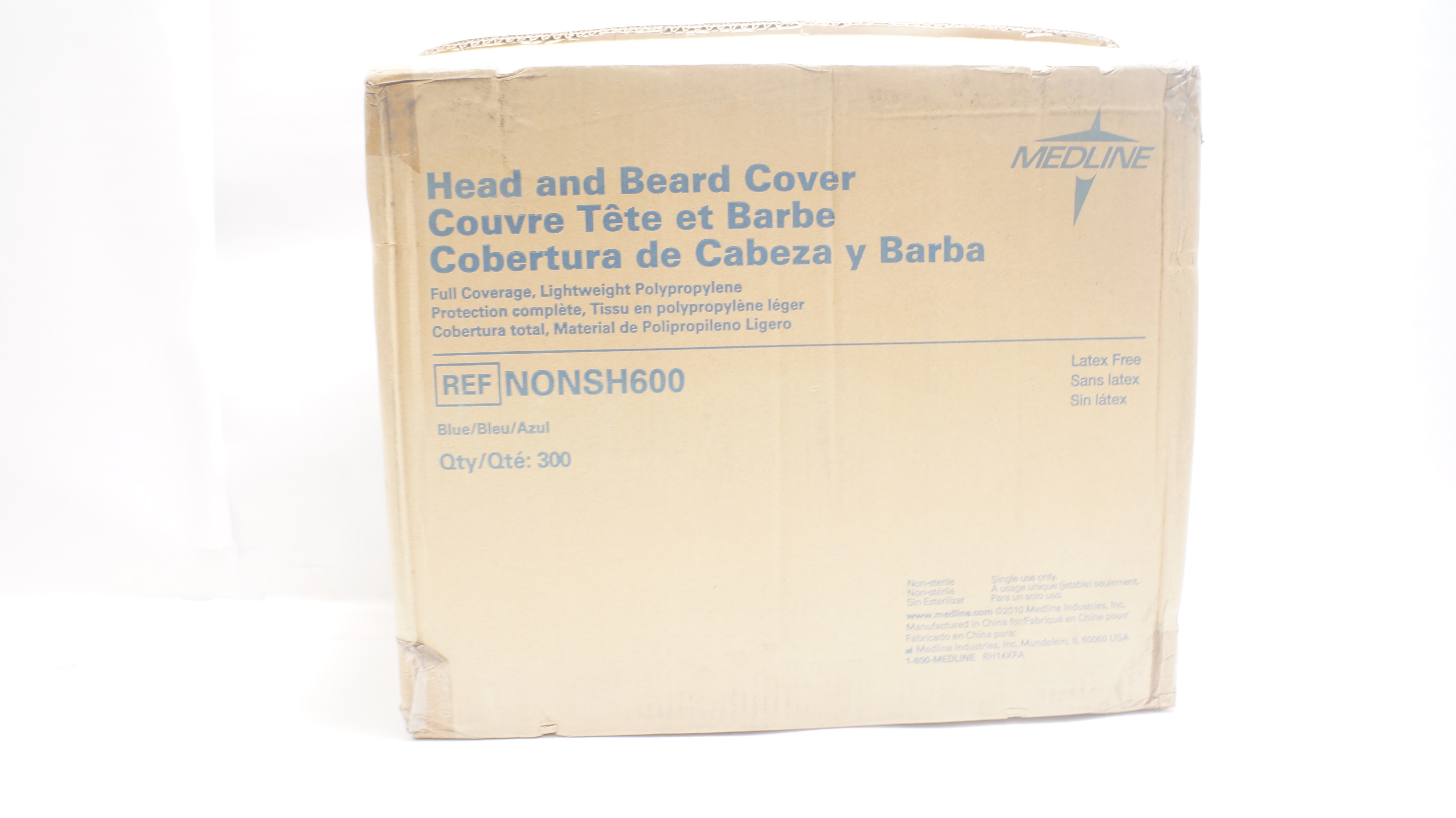 Medline NONSH600 Head and Beard Cover, Blue - Case of 300