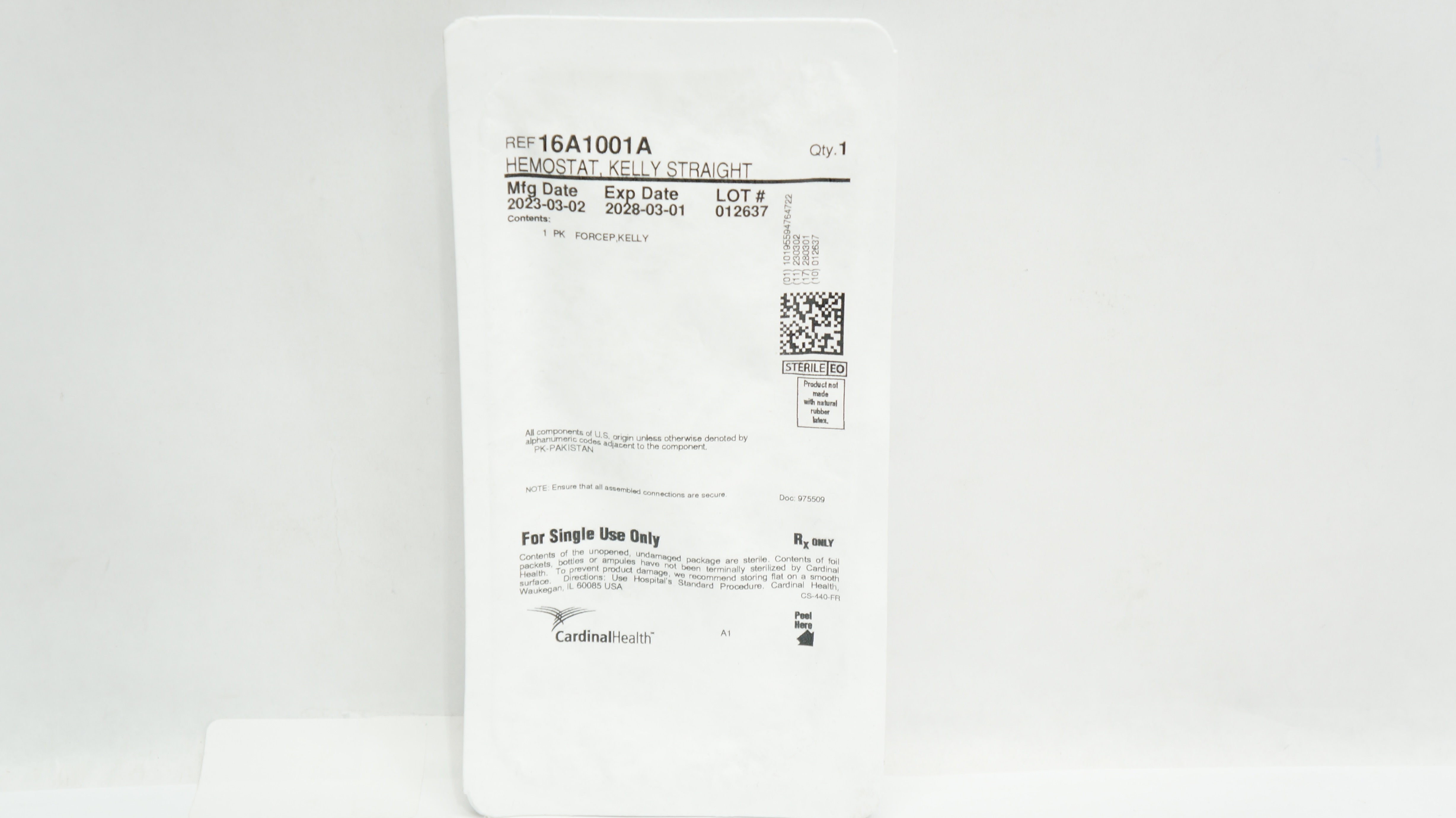 Cardinal Health 16A1001A Hemostat, Kelly Straight