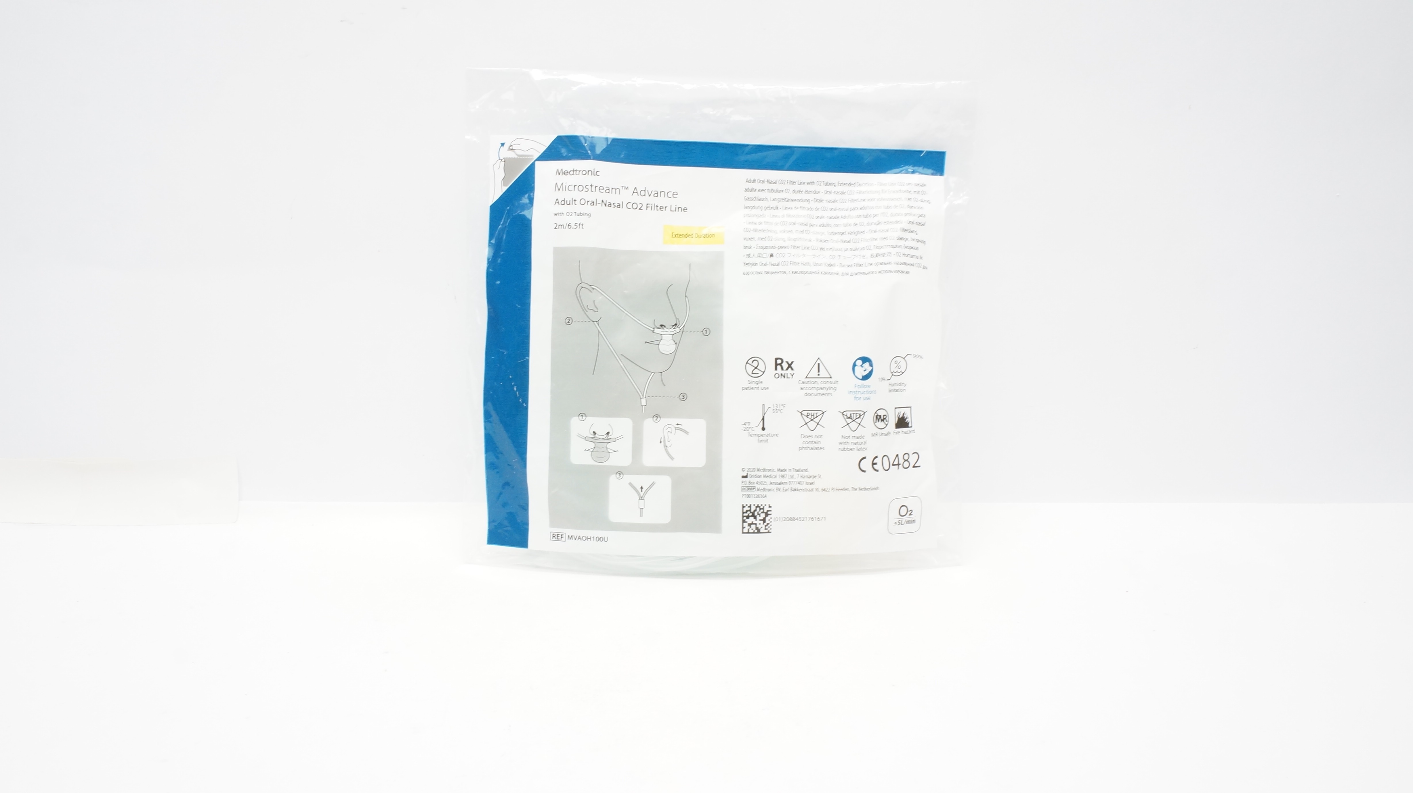 Medtronic MVAOH100U Microstream Advance Adult Oral-Nasal CO2 Filter Line 6.5ft.