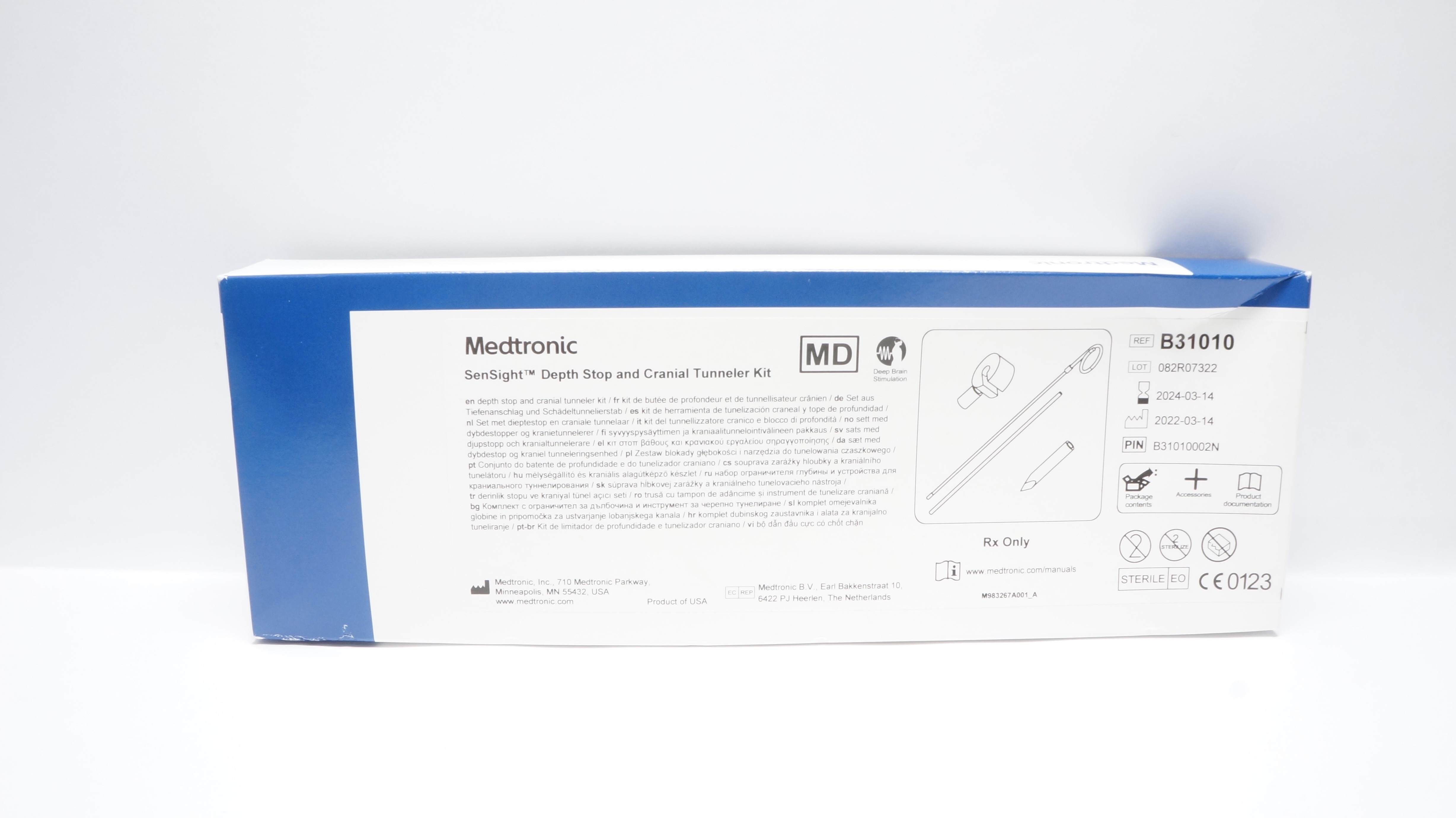 Medtronic B31010 SenSight Depth Stop and Cranial Tunneler Kit (x)