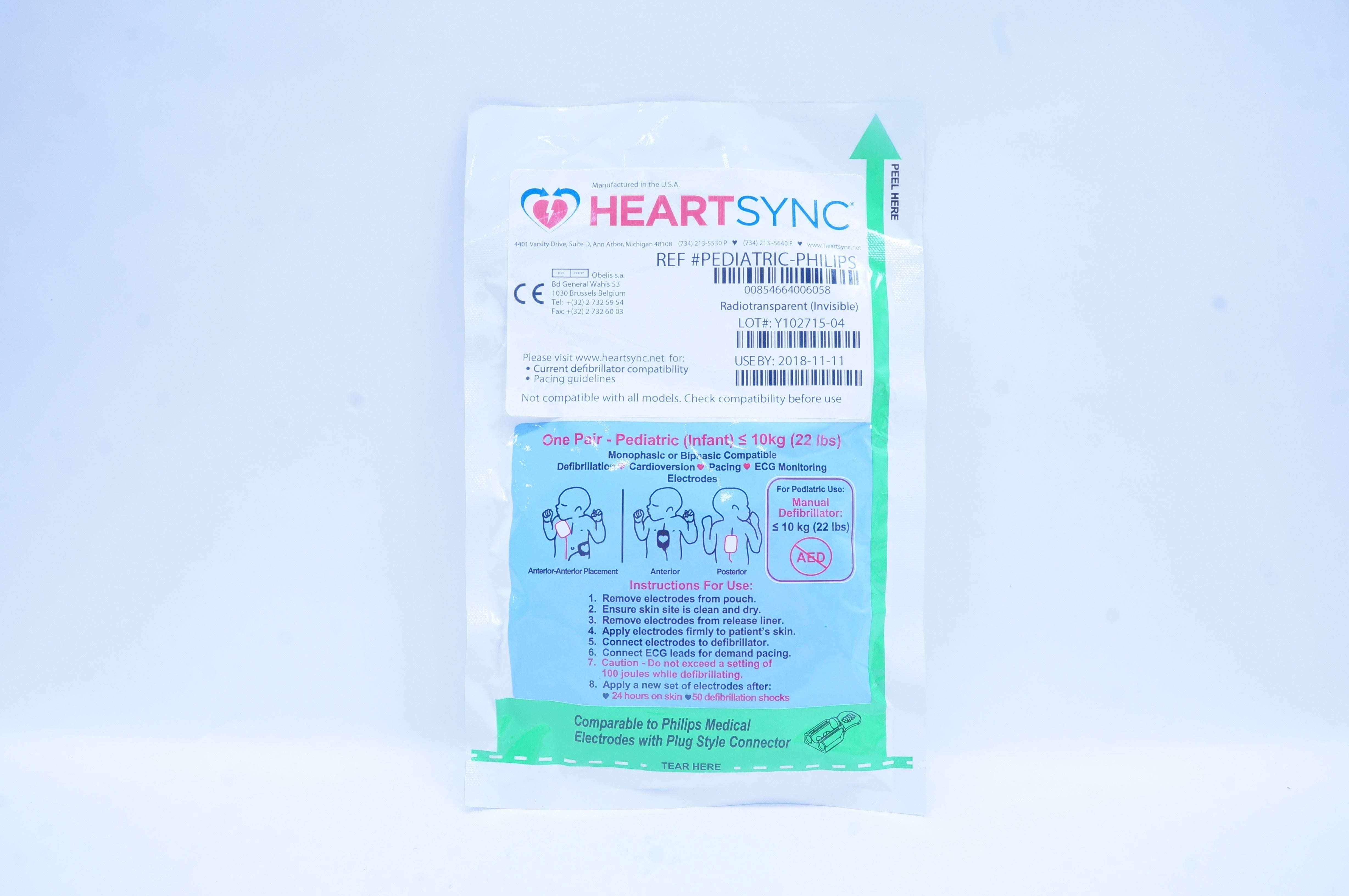 HeartSync PEDIATRIC-PHILIPS One Pair Pediatric (Infant) Electrodes ≤ 10kg (x)