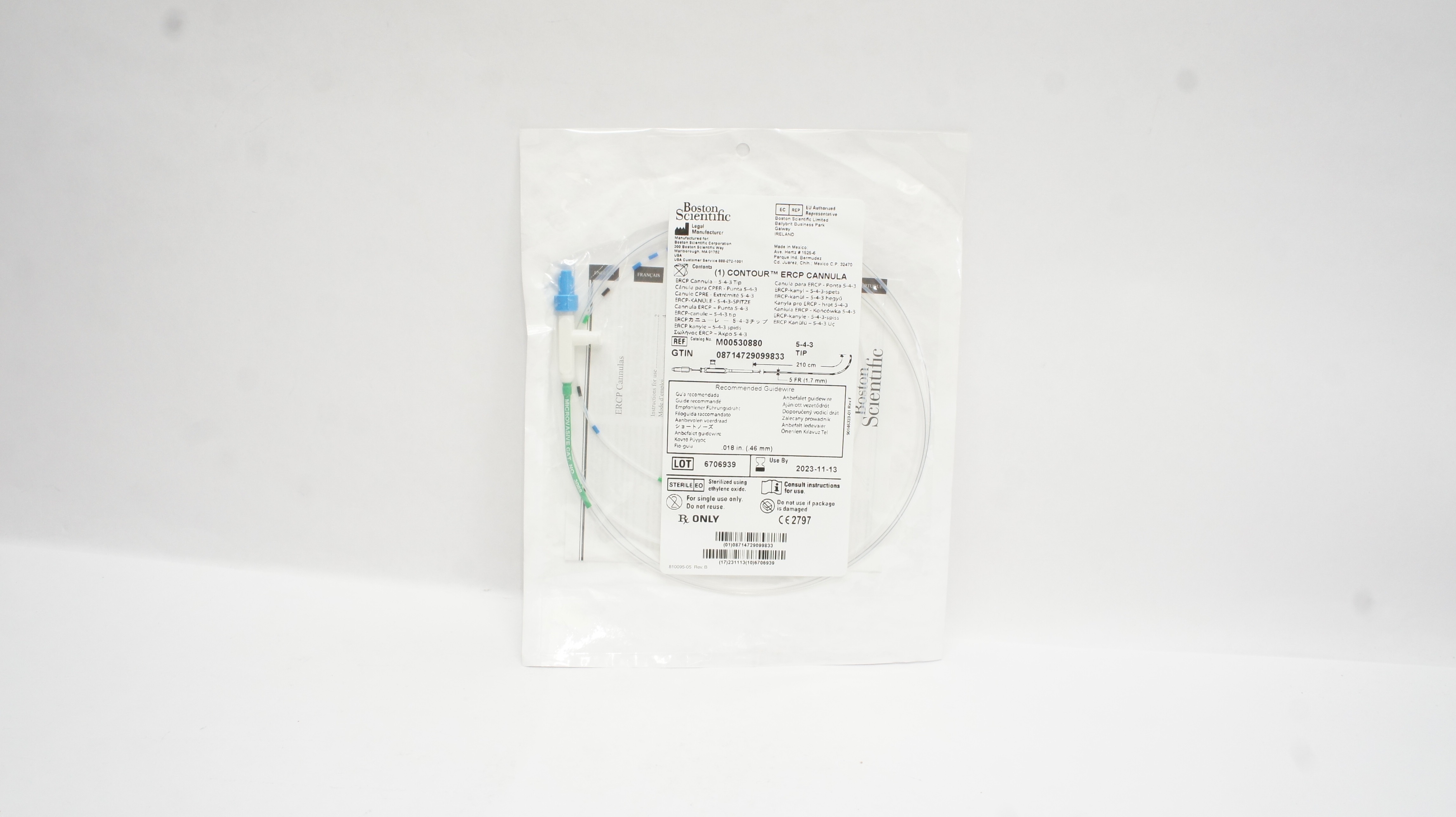 Boston Scientific M00530880 Contour ERCP Cannula 5-4-3 Tip 5 Fr. x 210 cm (x)