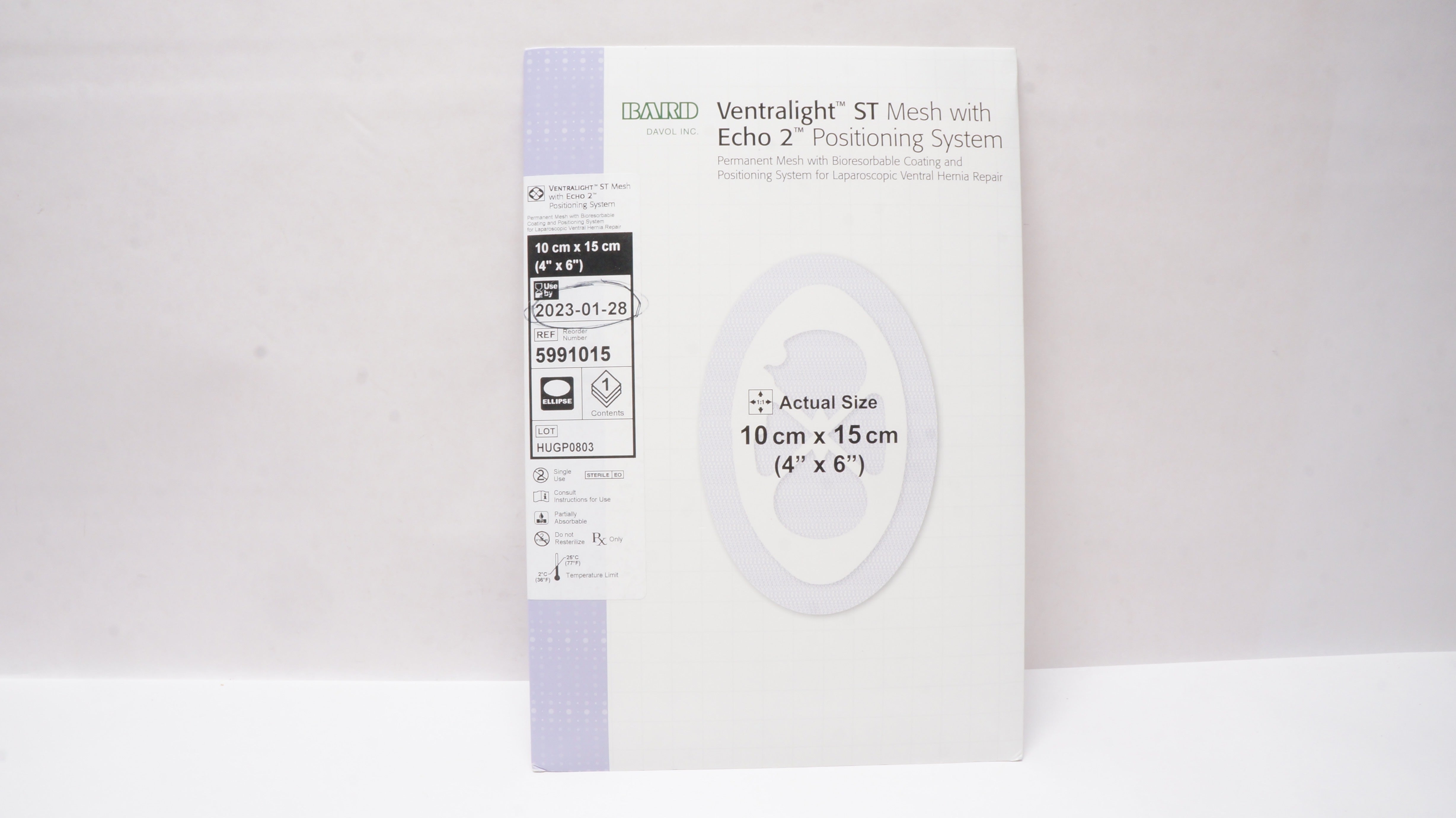 Bard 5991015 Davol Ventralight ST Mesh W/Echo 2 Positioning System 4 x 6inch (x)