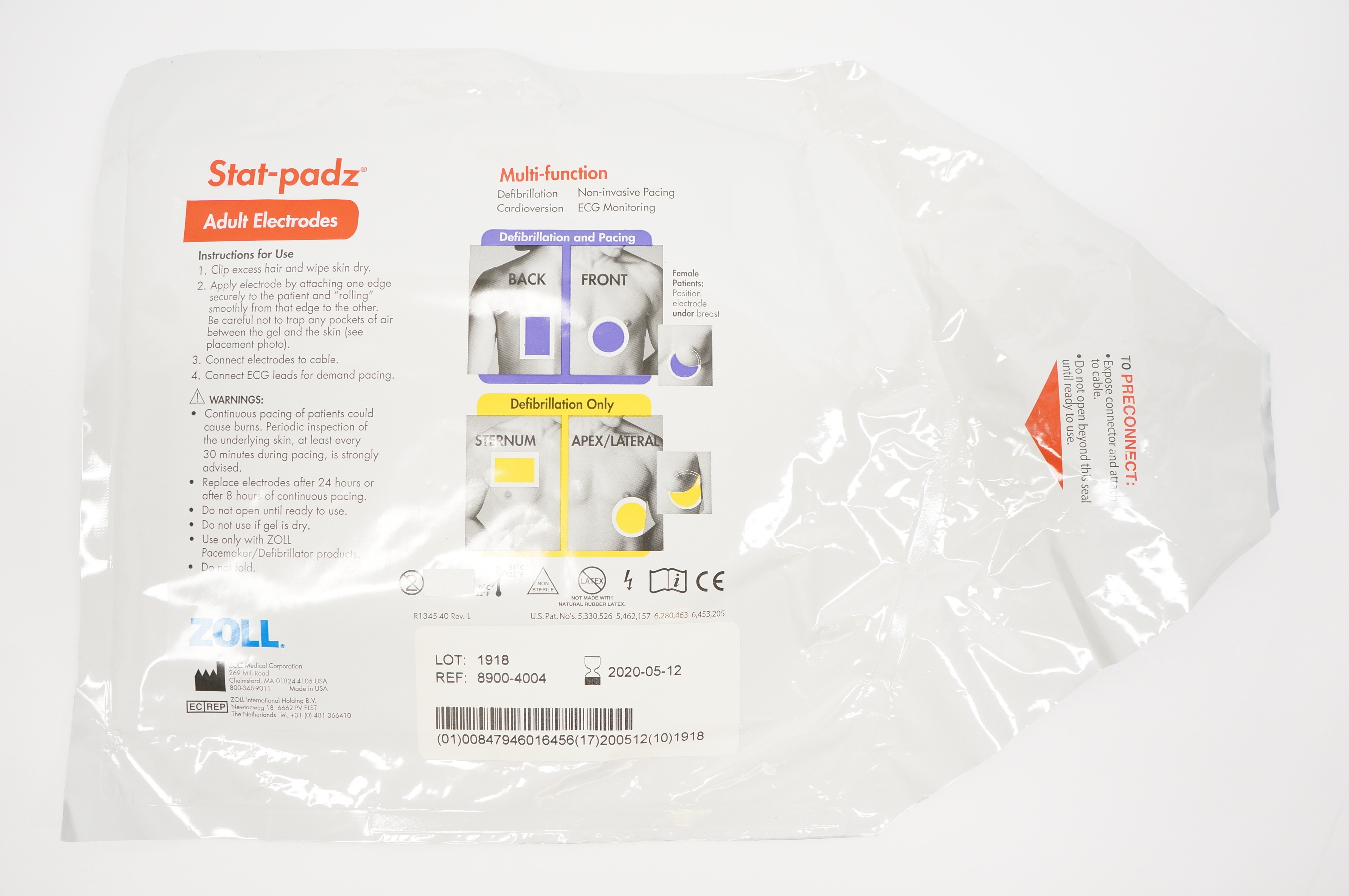 ZOLL 8900-4004 Stat-padz Adult Electrodes Multi-function (x)