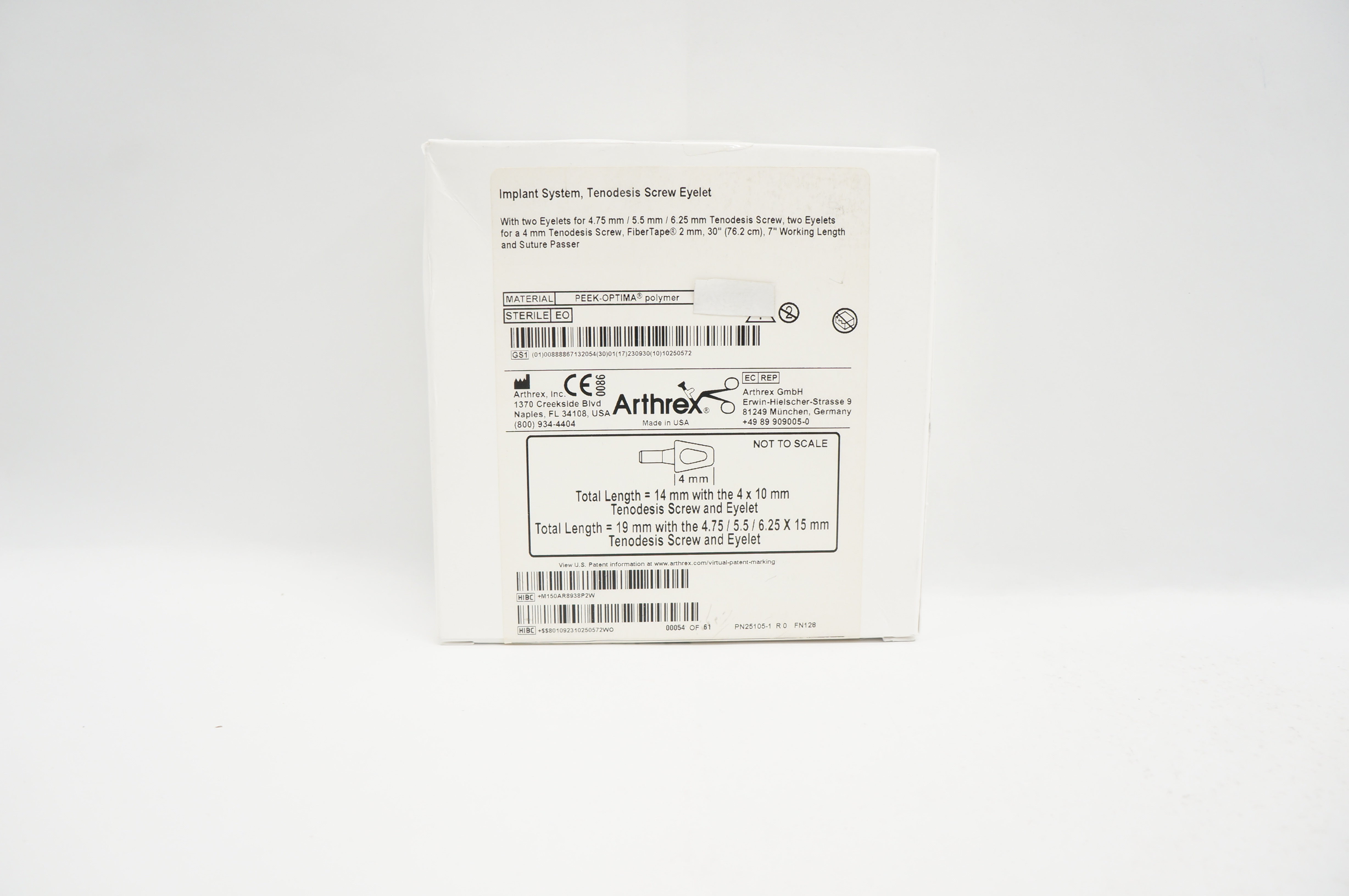 Arthrex AR-8938P Implant System Tenodesis Screw Eyelet