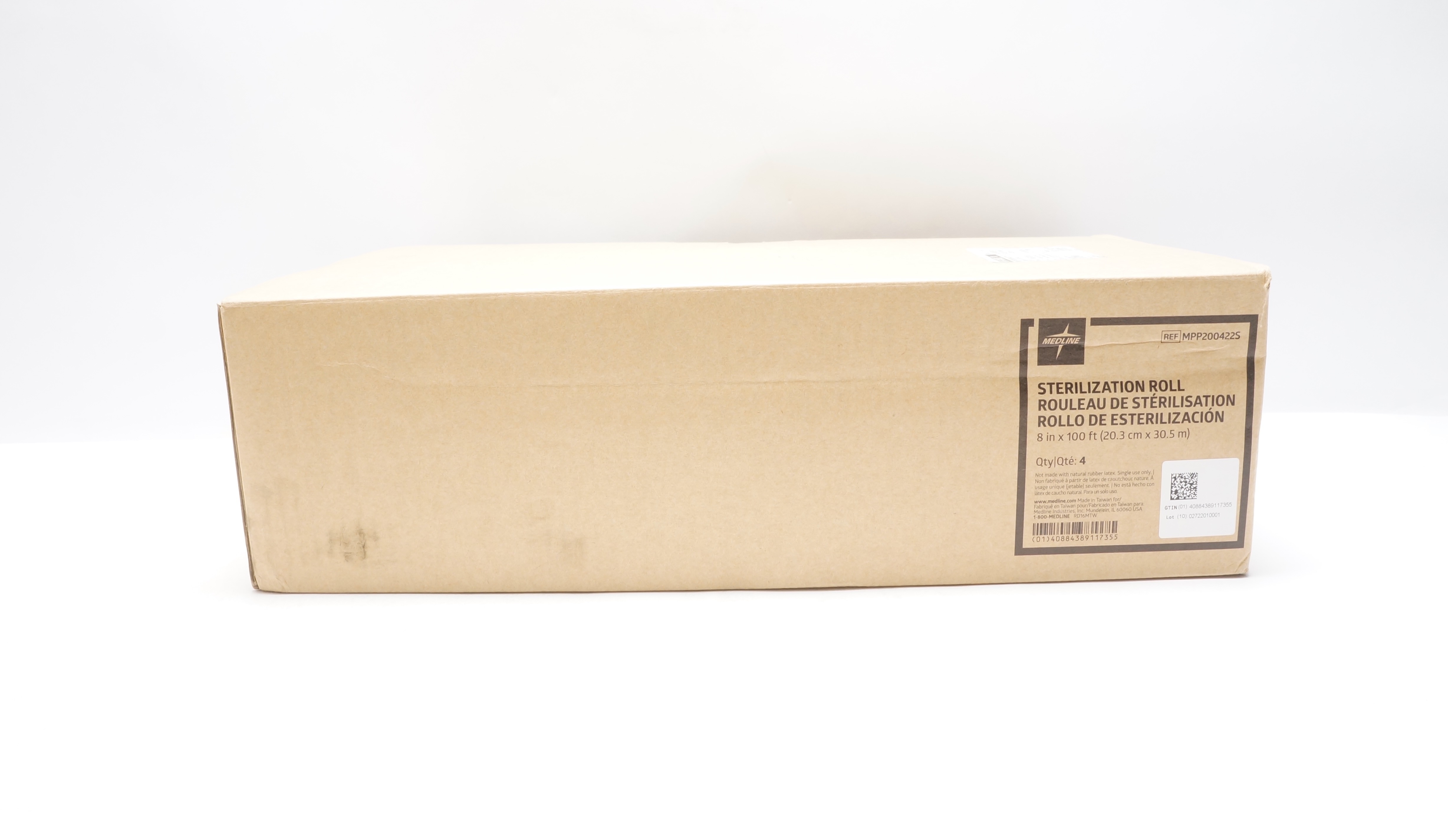 Medline MPP200422S Sterilization Roll 8In x 100Fr - Box of 4