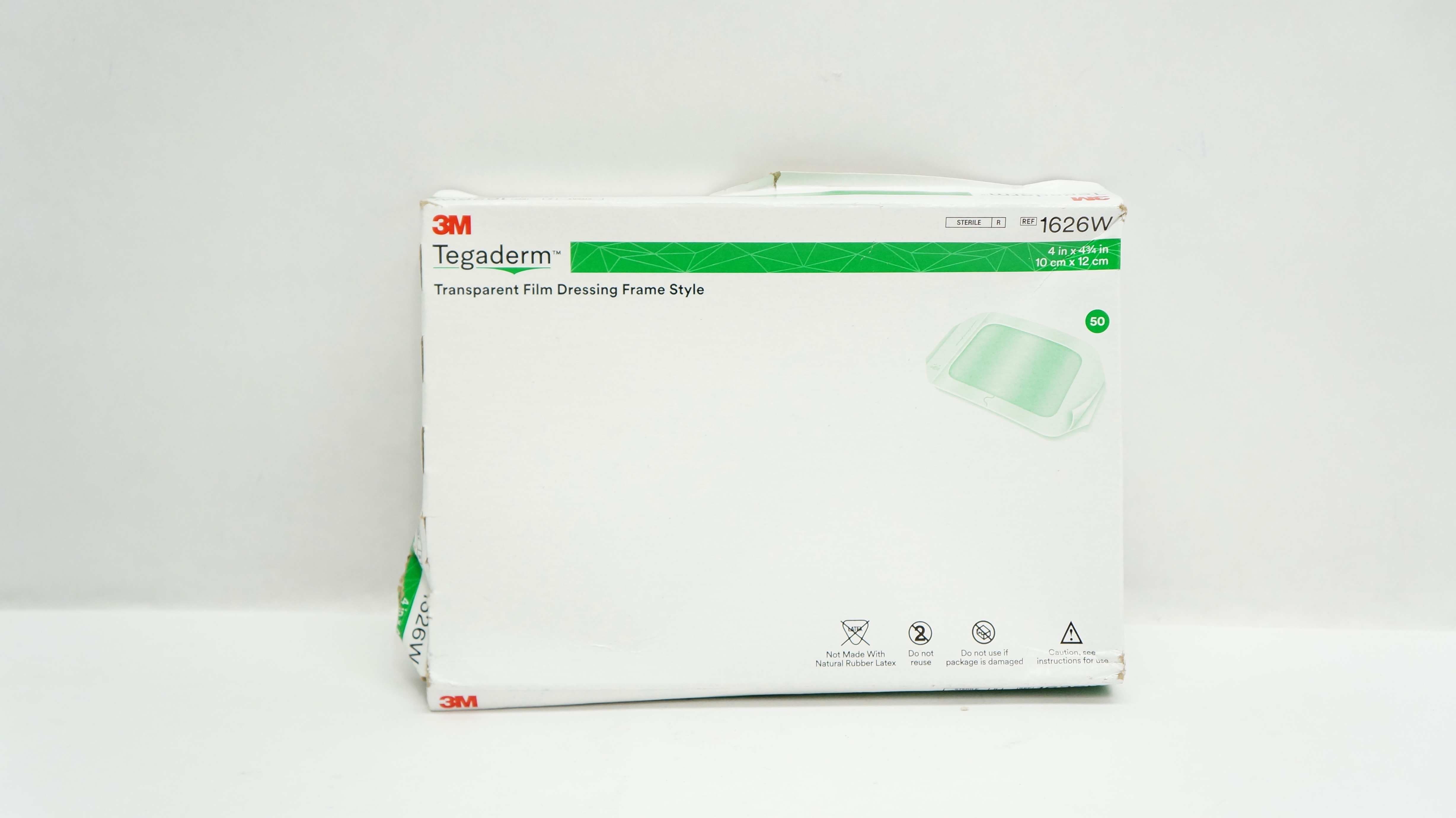 3M 1626W Tegaderm Transparent Film Dressing Frame Style 4x 4-3/4inch - Box of 50