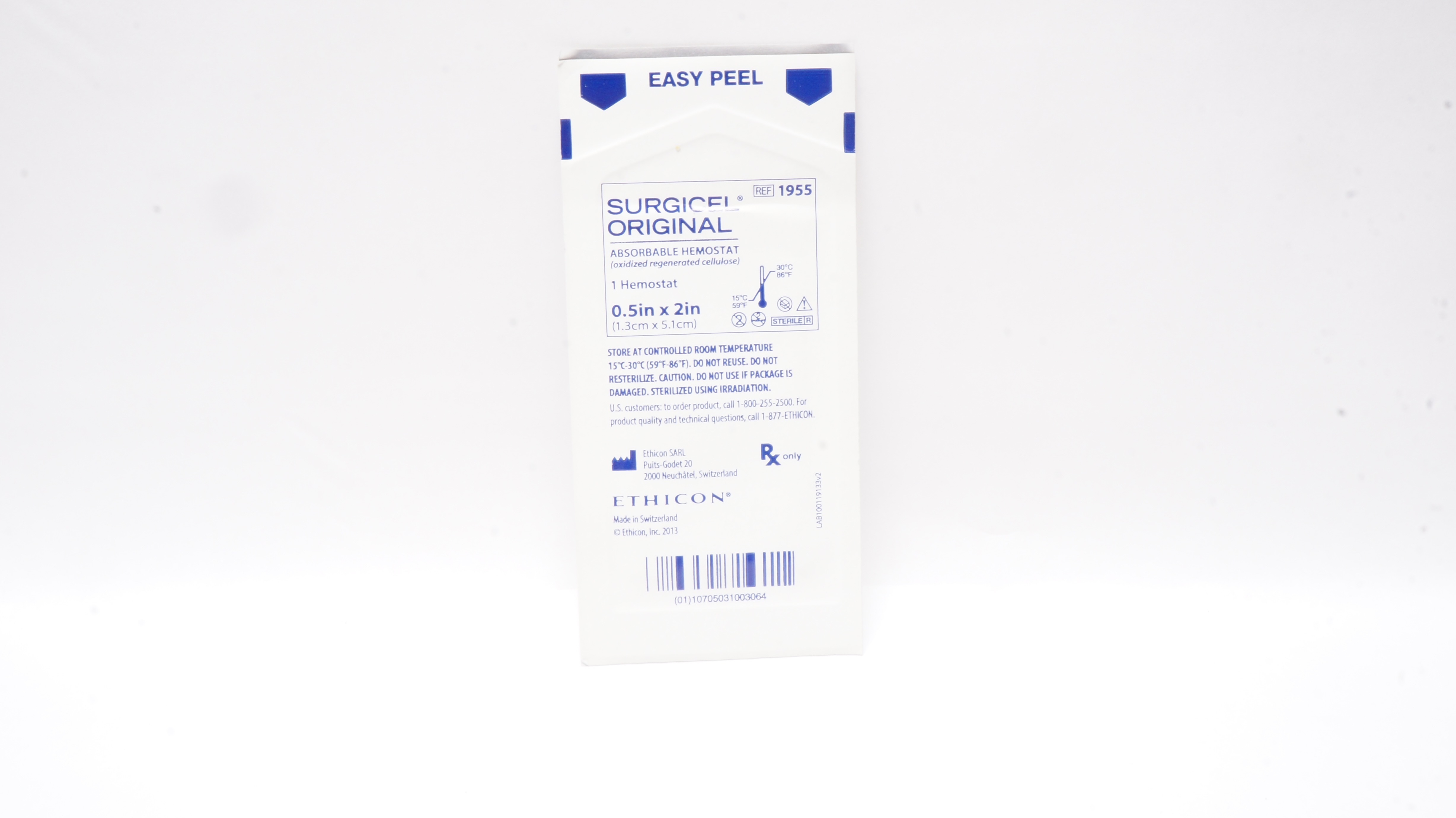 Ethicon 1955 SURGICEL ORIGINAL Absorbable Hemostat 0.5inch x 2inch (x)