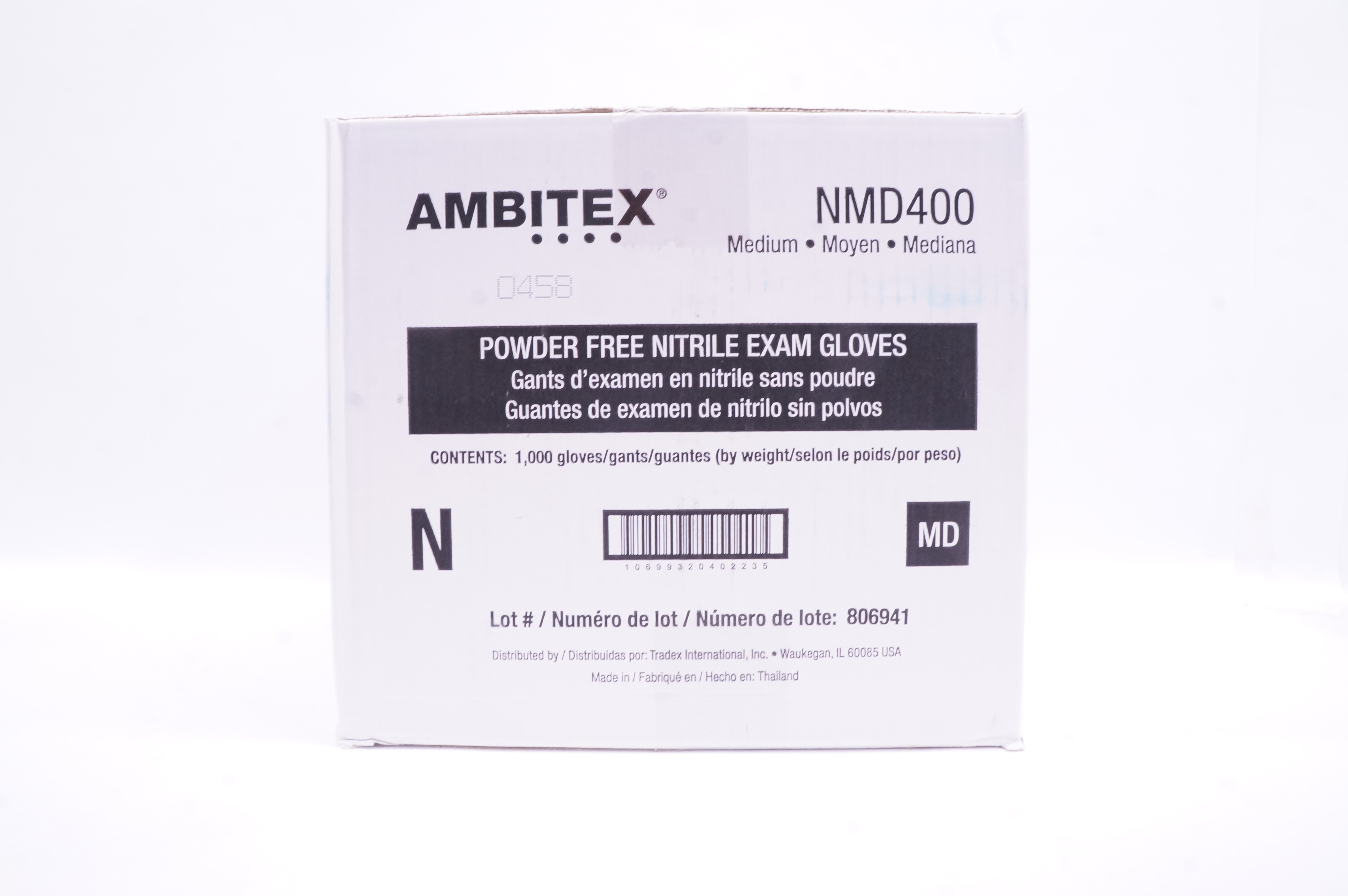 Ambitex NMD400 Powder-Free Nitrile Exam Gloves, Medium - Box of 1000