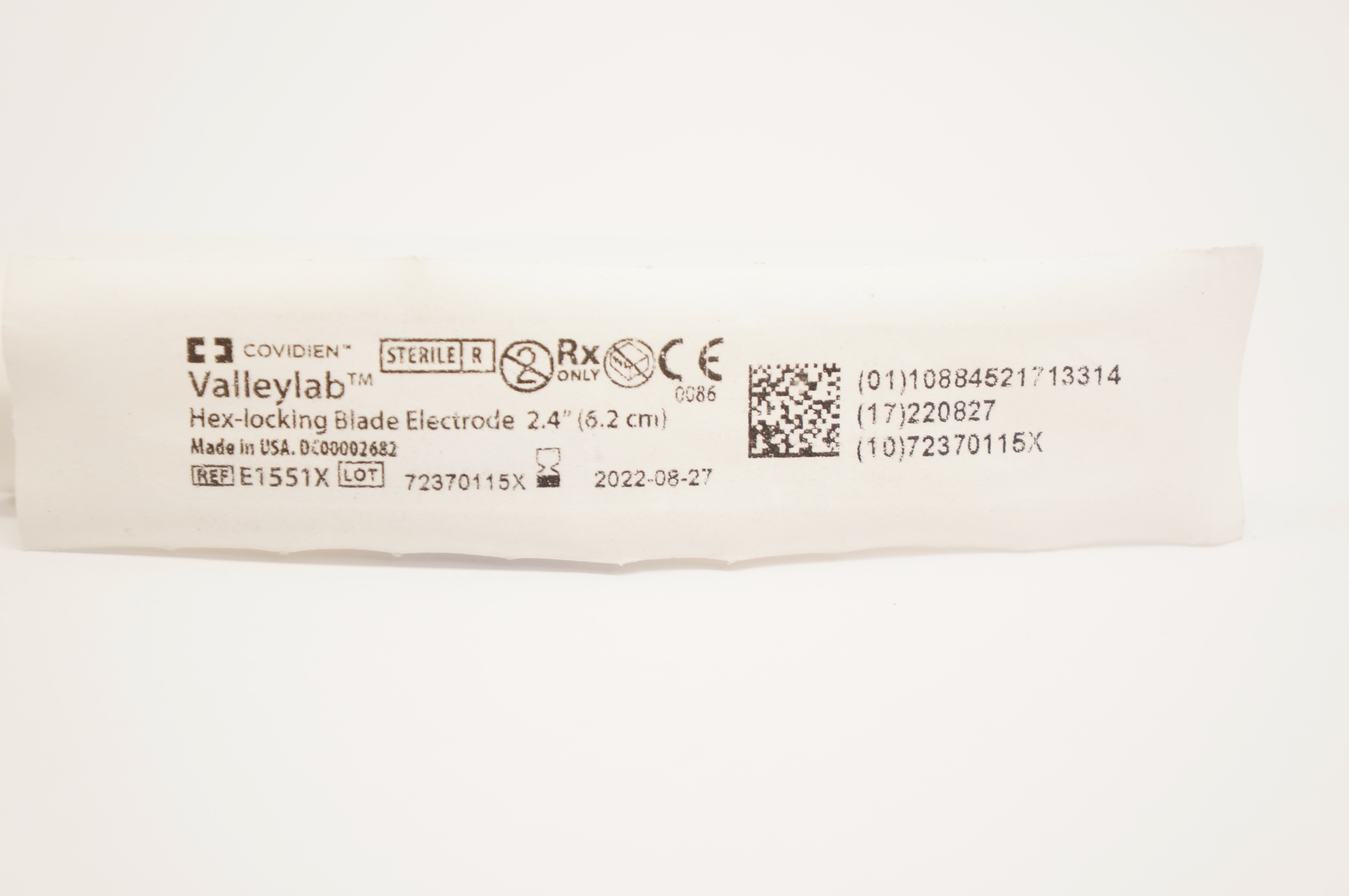 Covidien E1551X Valleylab Hex-Locking Blade Electrode 2.4inch (x)