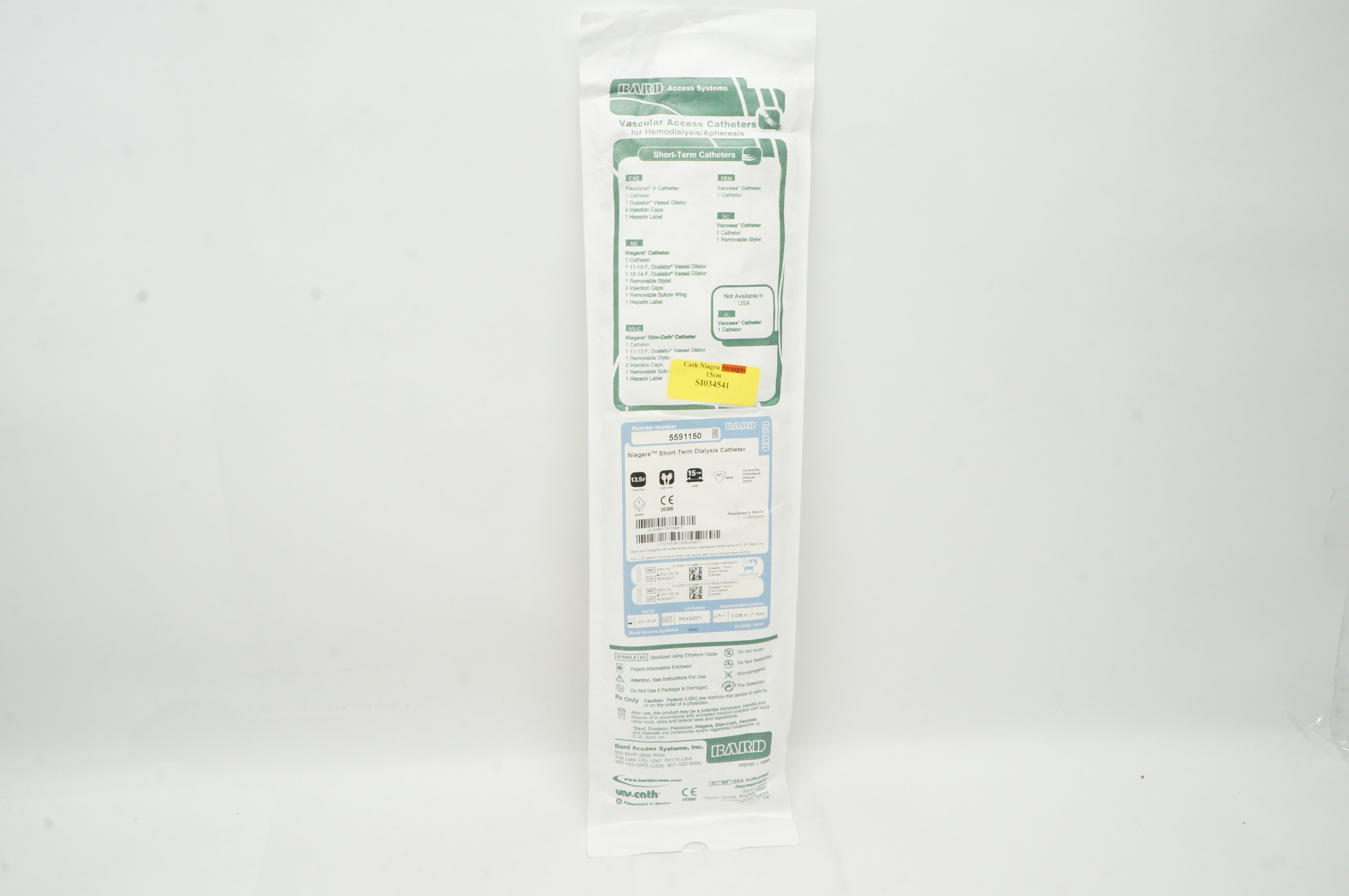 Bard 5591150 Niagara Short-Term Dialysis Catheter 13.5F 15cm (x)