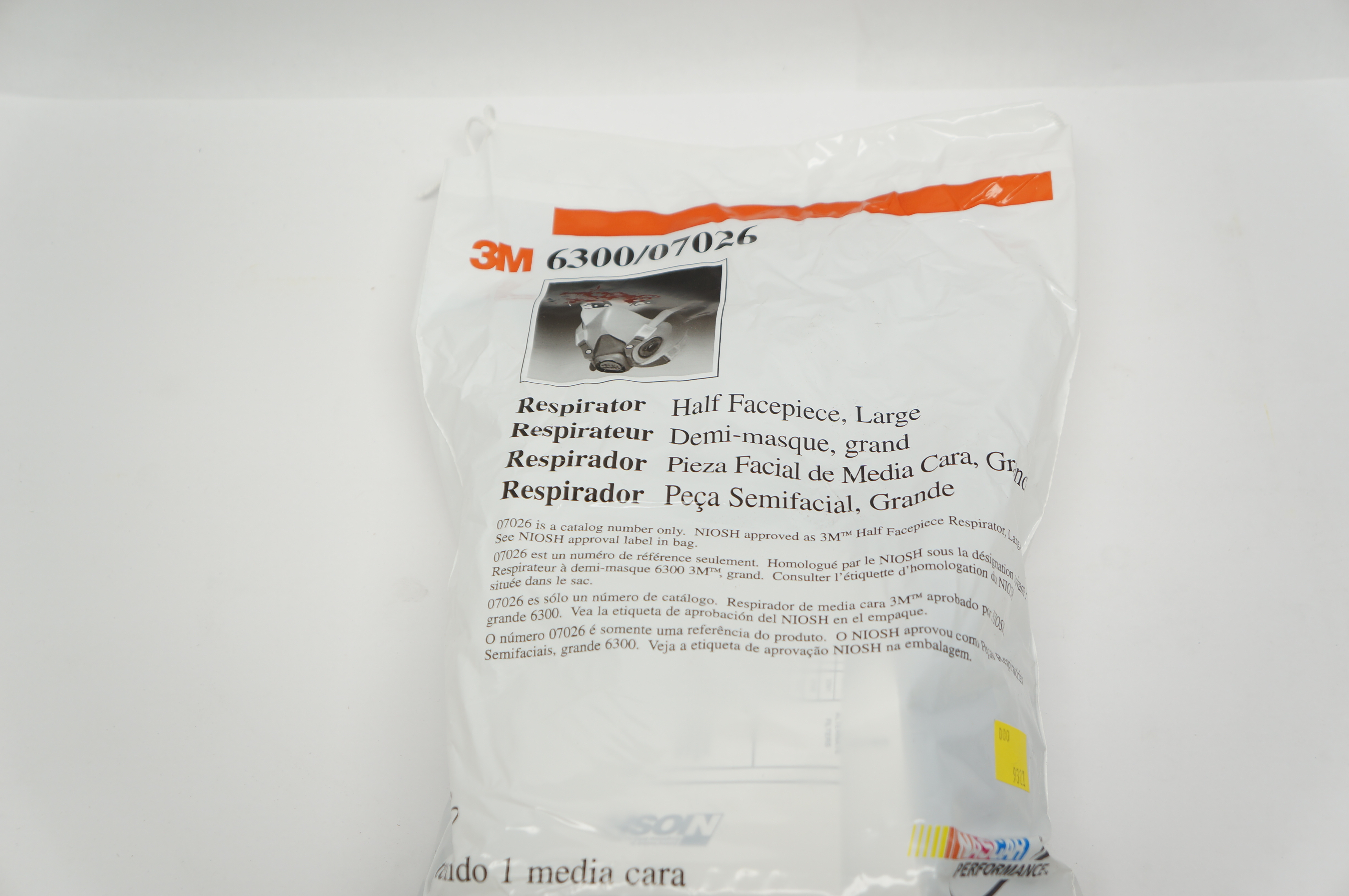 3M 6300/07026 Half Facepiece, Large