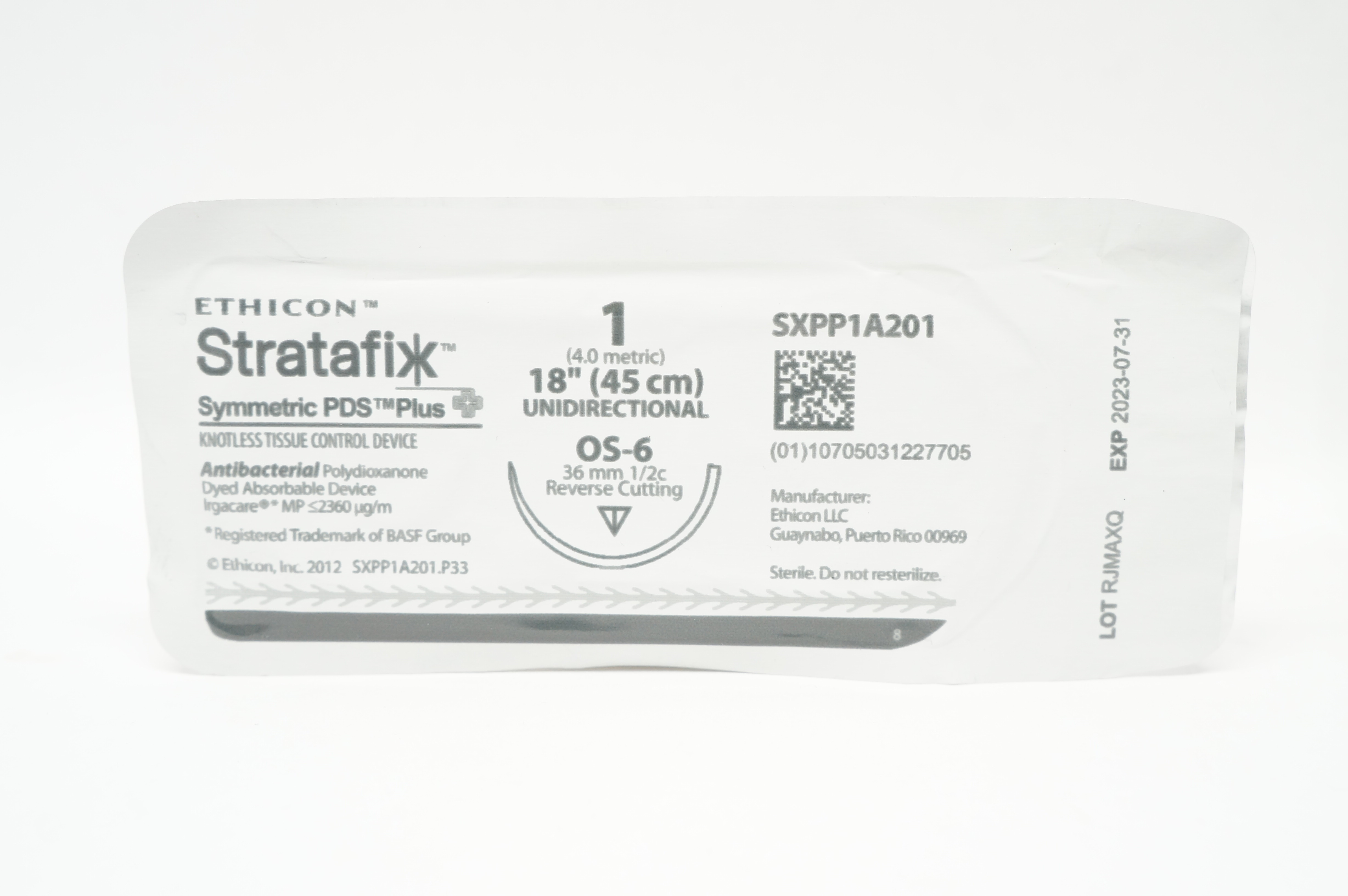 Ethicon SXPP1A201 1 Stratafix OS-6 36mm 1/2c Reverse Cutting 18inch