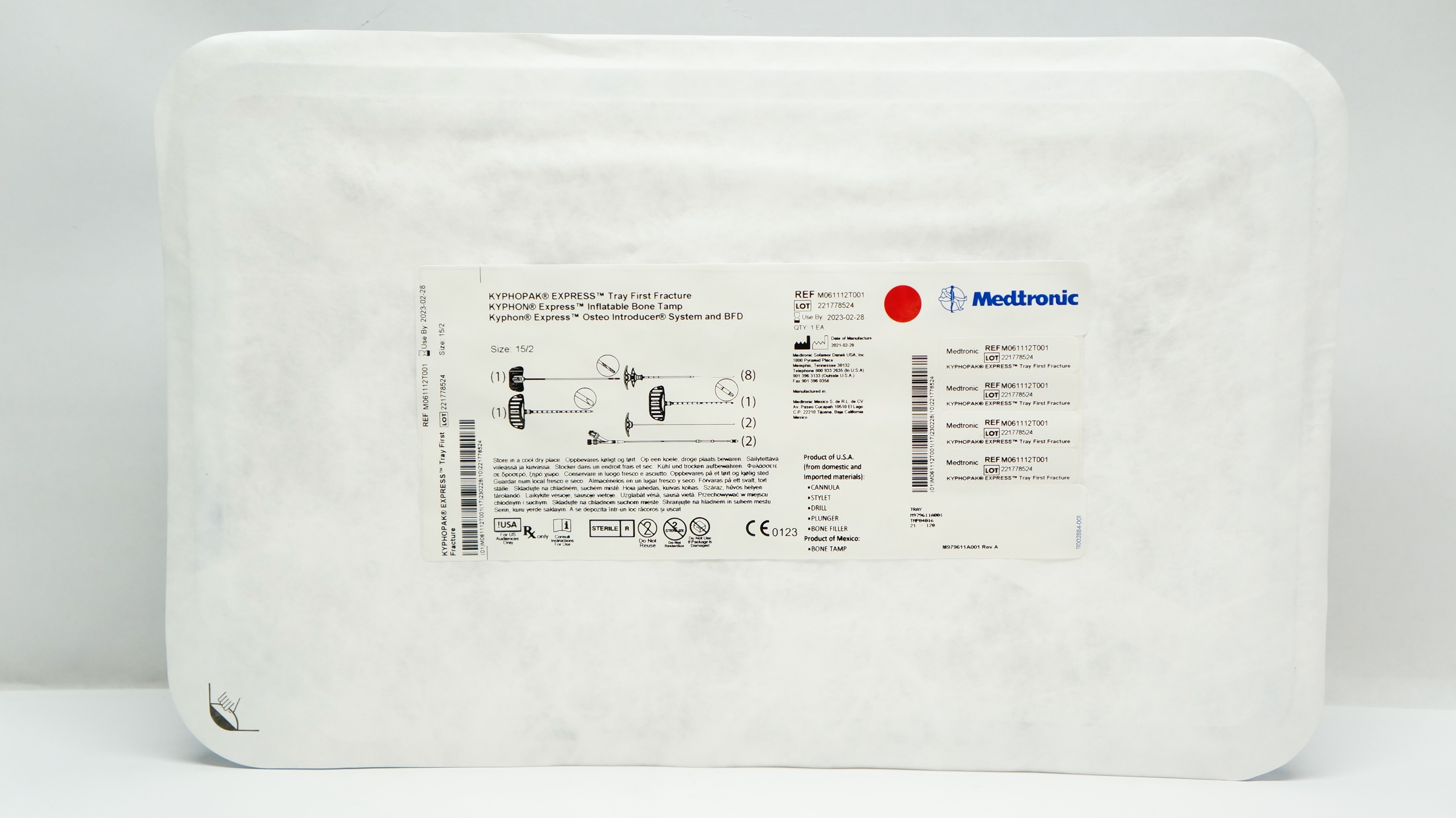 Medtronic M061112T001 Kyphopak Express Tray First Fracture Size:15/2 (x)