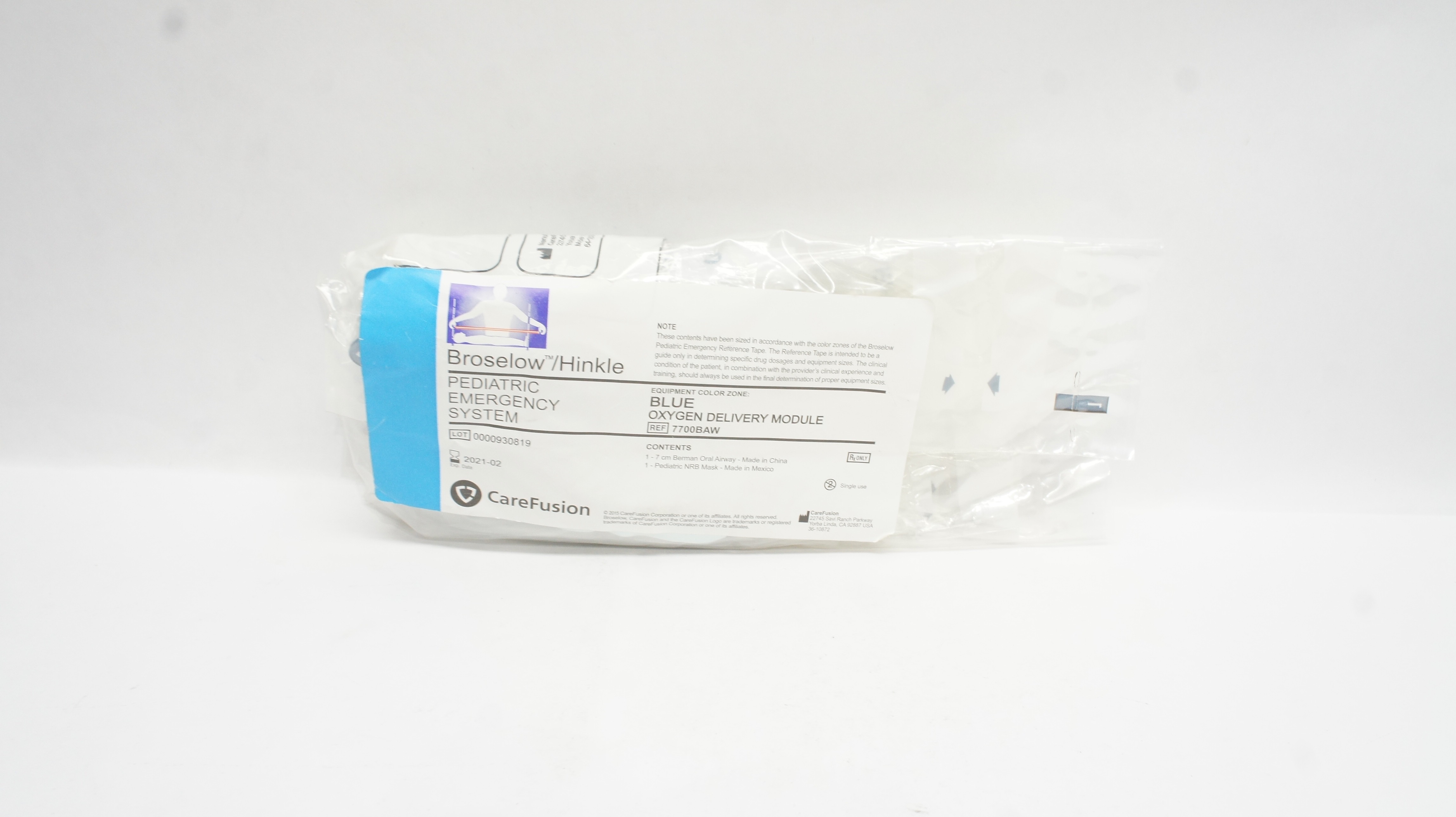 CareFusion 7700BAW Pediatric Emergency System Blue Oxygen Delivery Module (x)